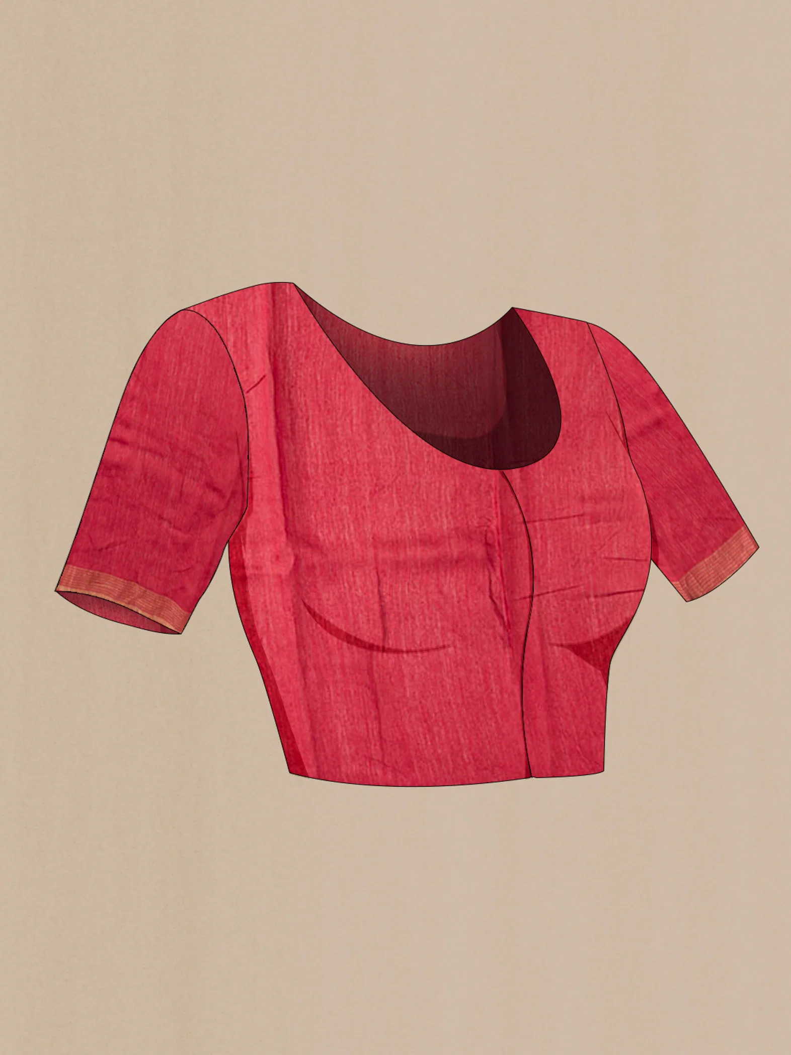 Maroon Tussar Silk Saree - Image 4