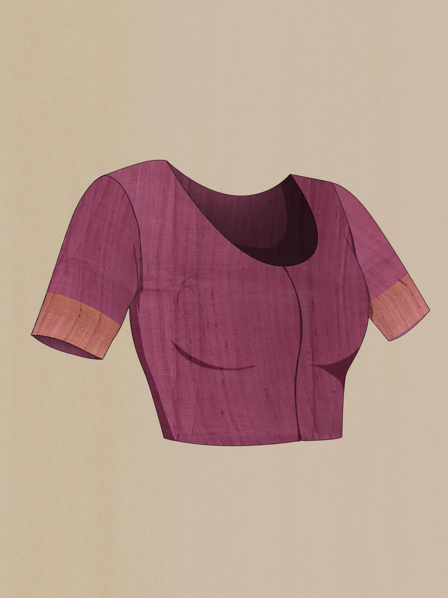 Magenta Tussar Silk Saree - Image 4