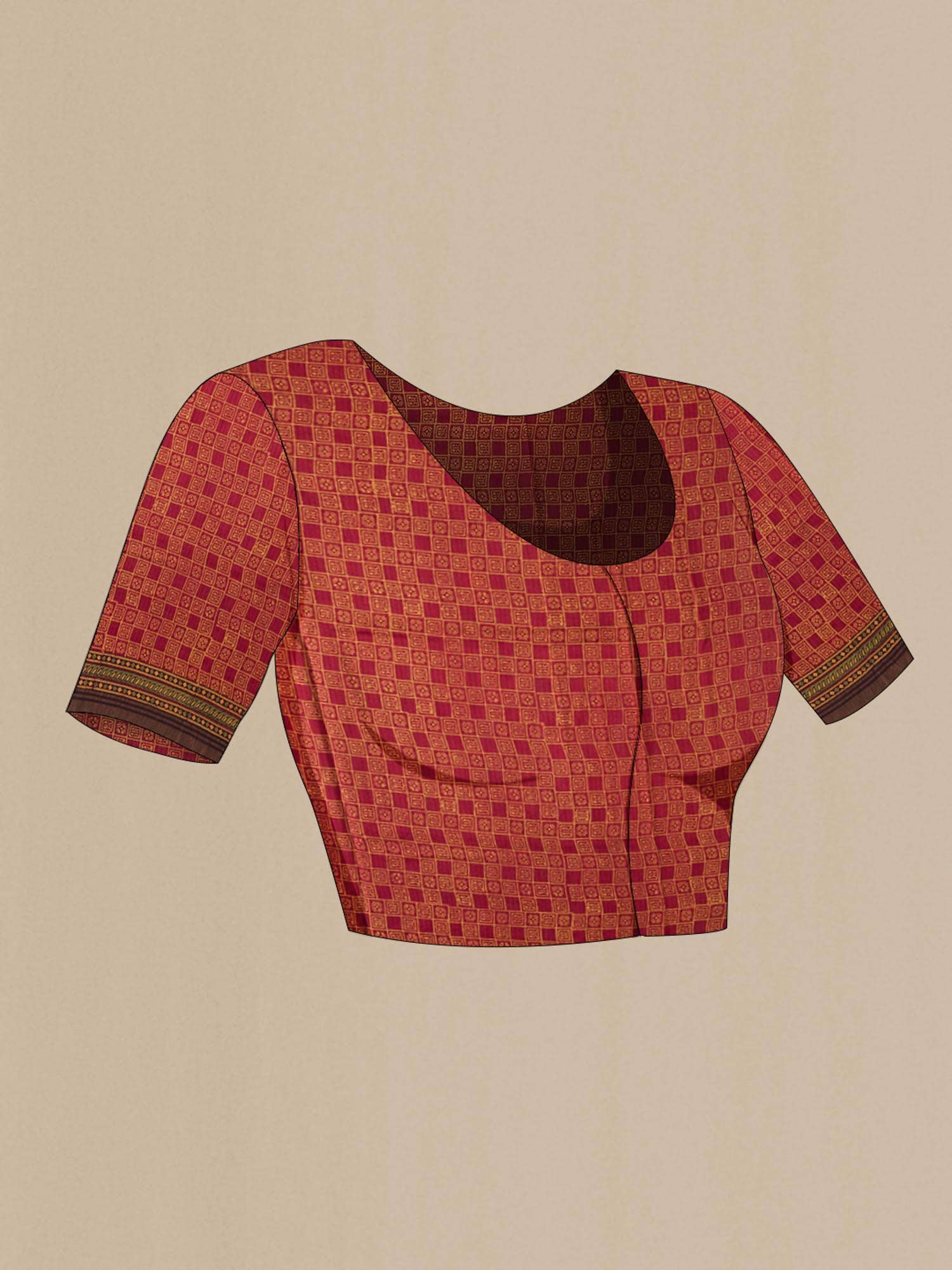 Maroon Tussar Silk Saree - Image 5