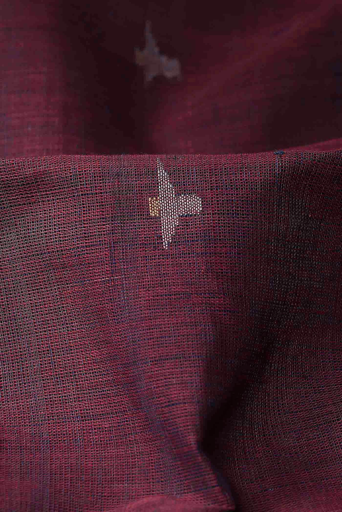 Maroon Uppada Cotton Saree - Image 2