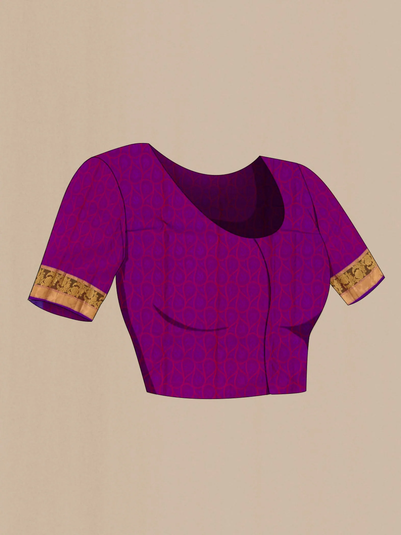 Maroon Kanjivaram Silk Saree - Image 4