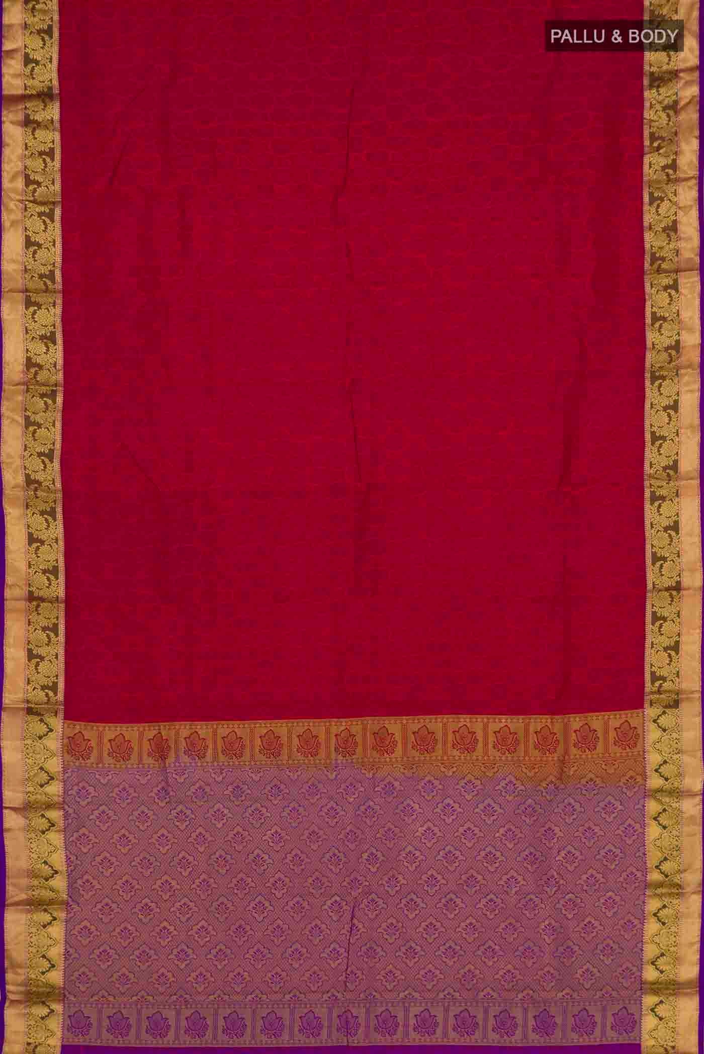 Maroon Kanjivaram Silk Saree - Image 5