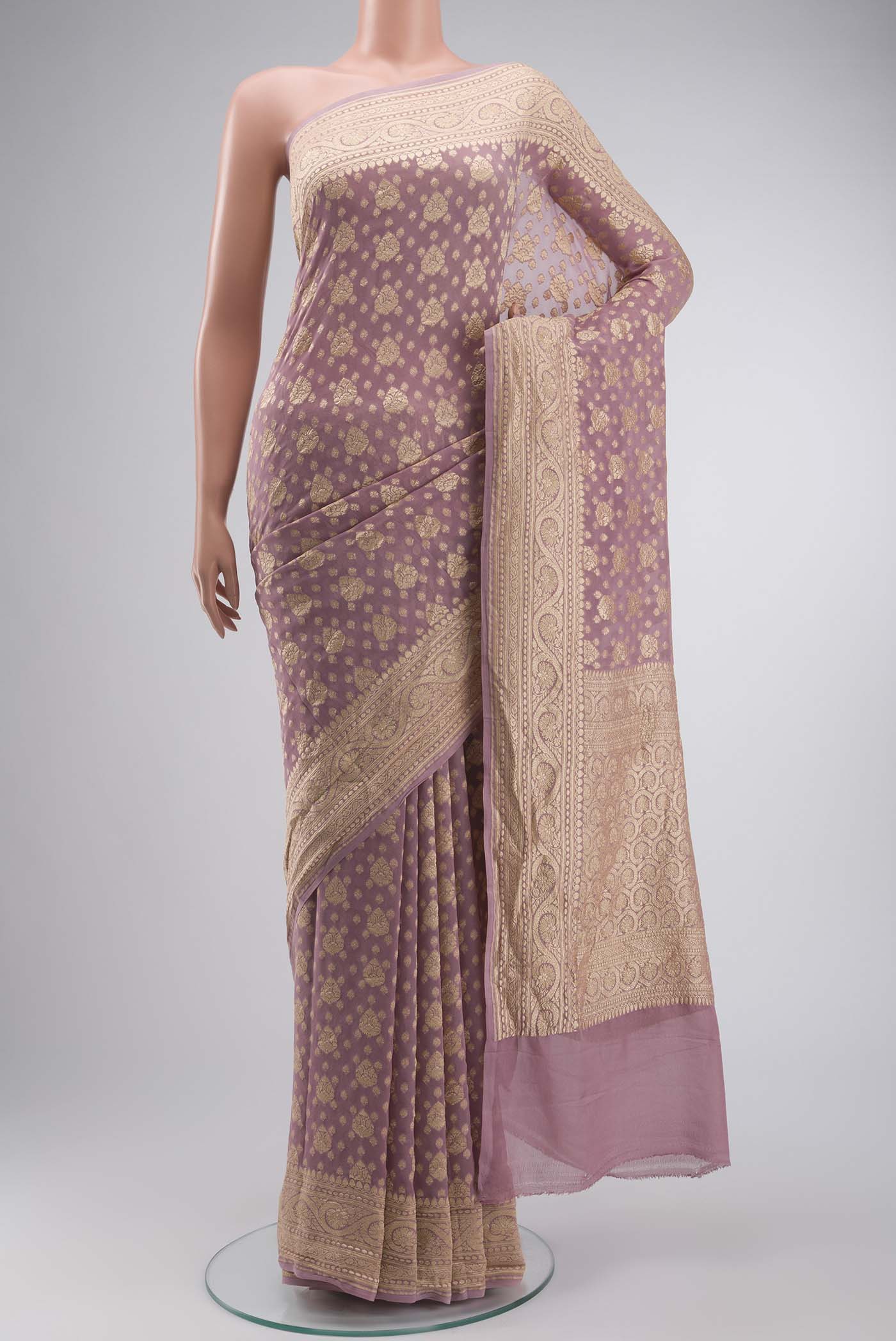 Mauve Banarasi Georgette Saree