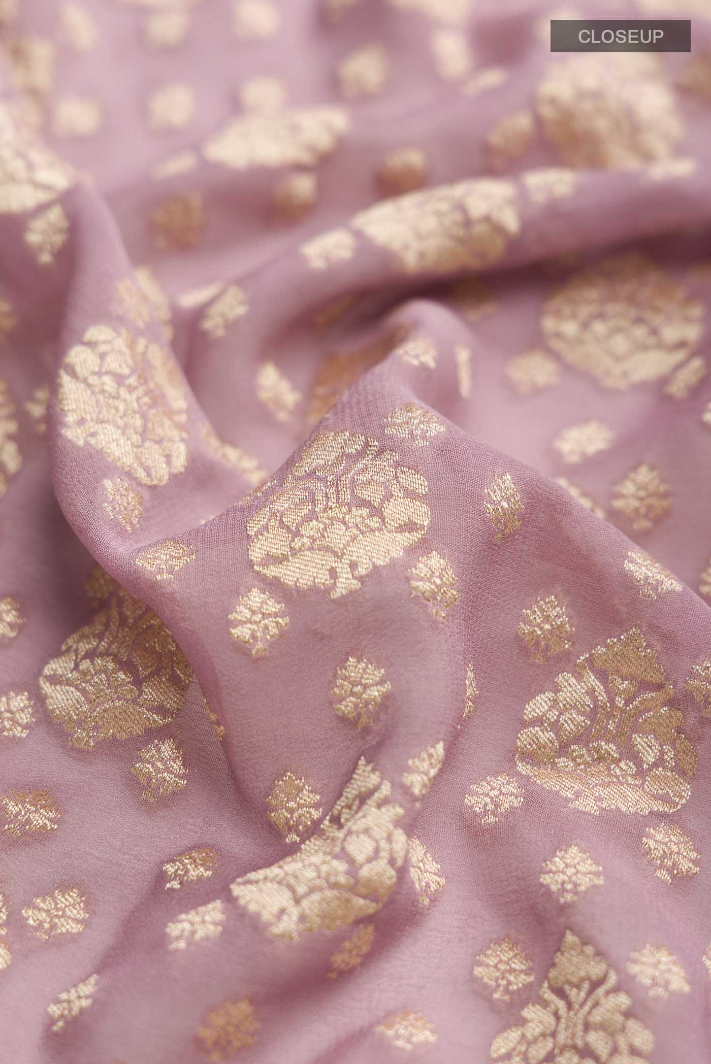 Mauve Banarasi Georgette Saree - Image 2