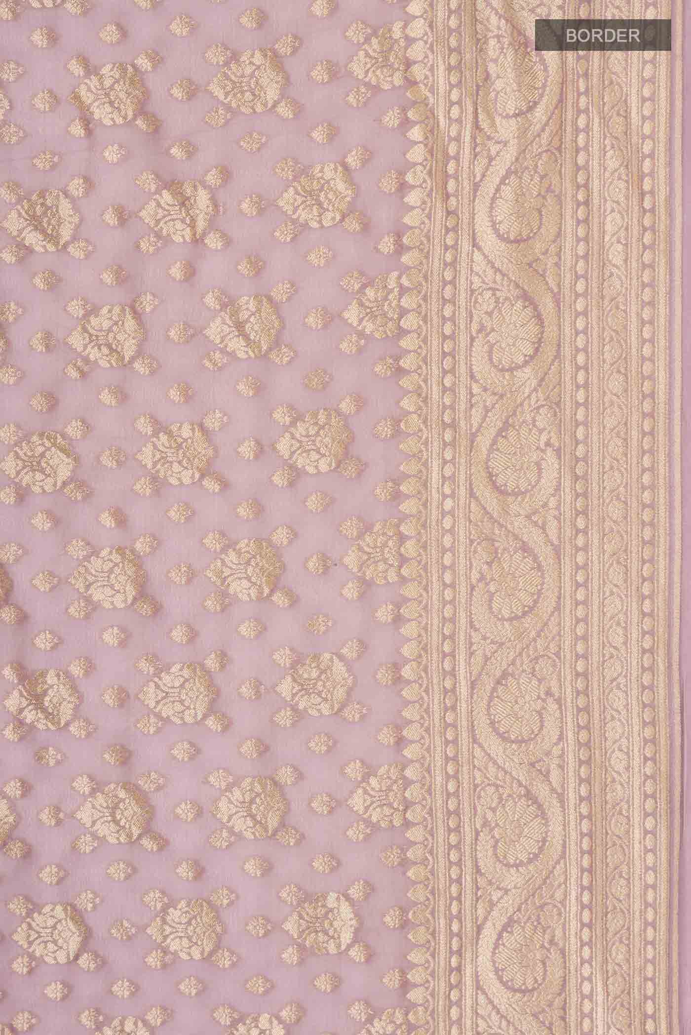 Mauve Banarasi Georgette Saree - Image 3