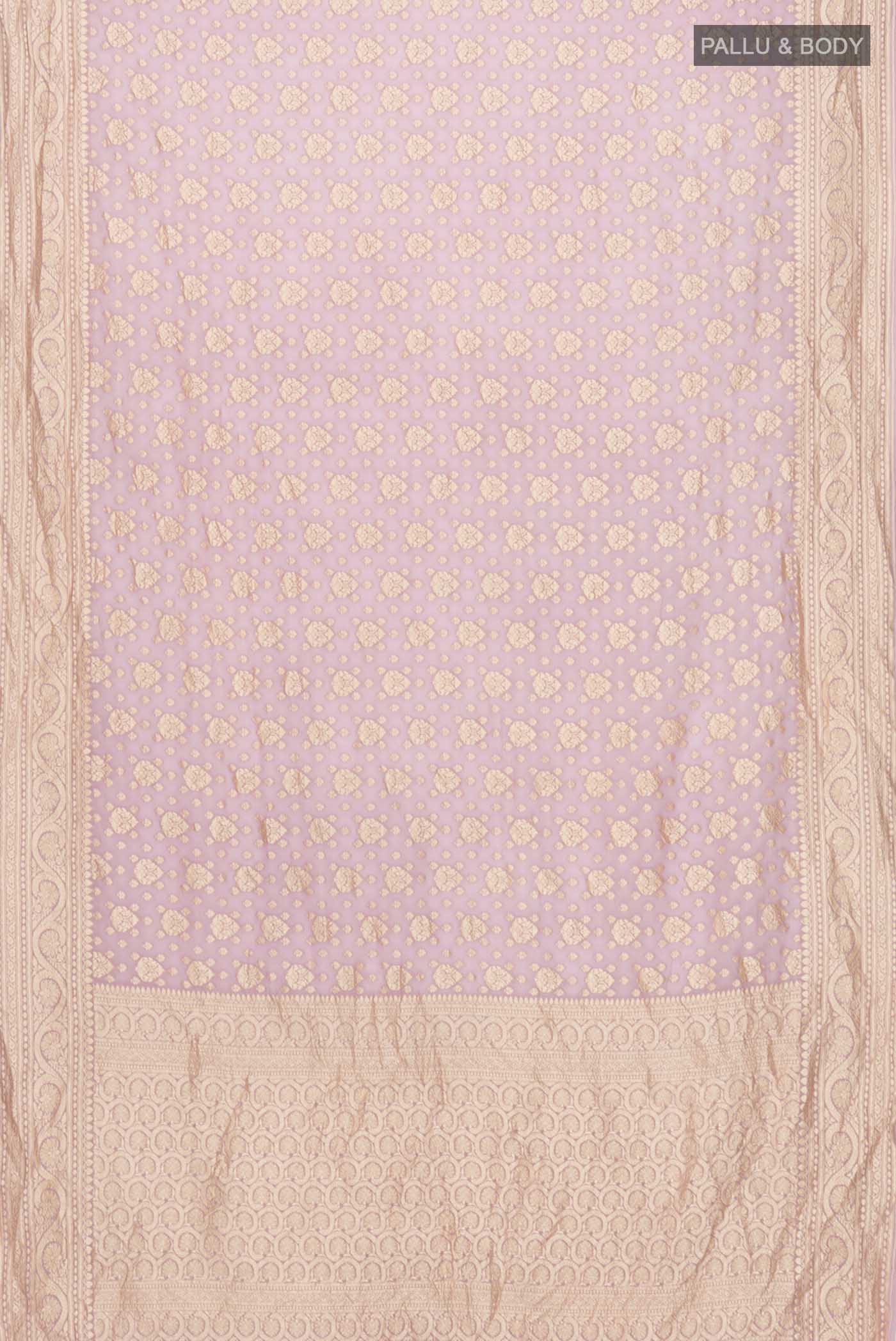 Mauve Banarasi Georgette Saree - Image 5