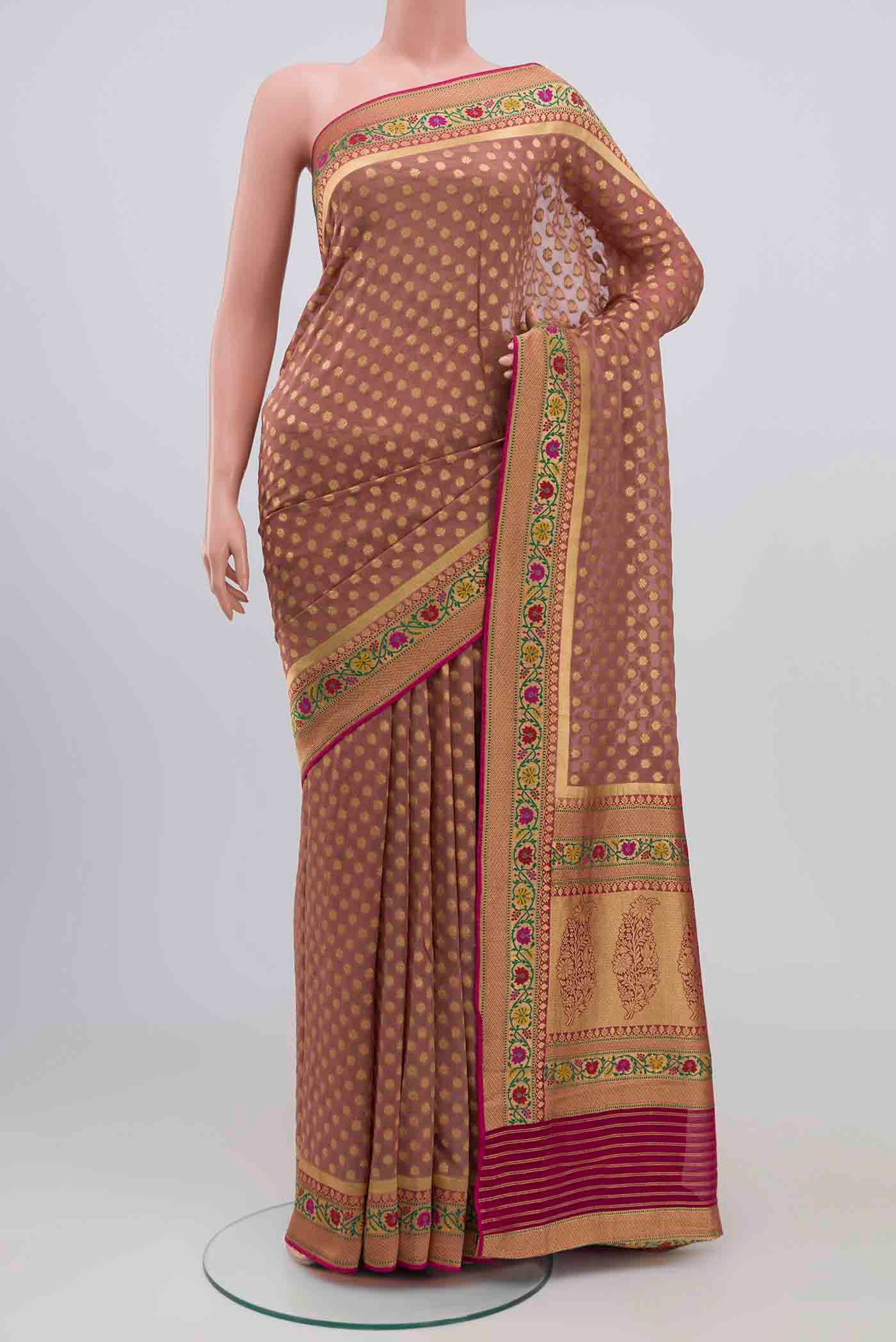 Mauve Banarasi Georgette Saree