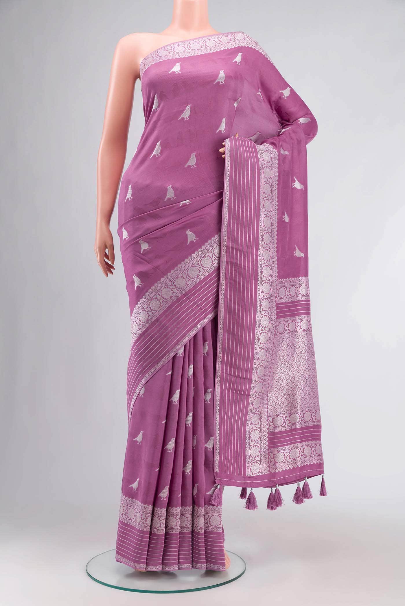 Mauve Crepe Saree