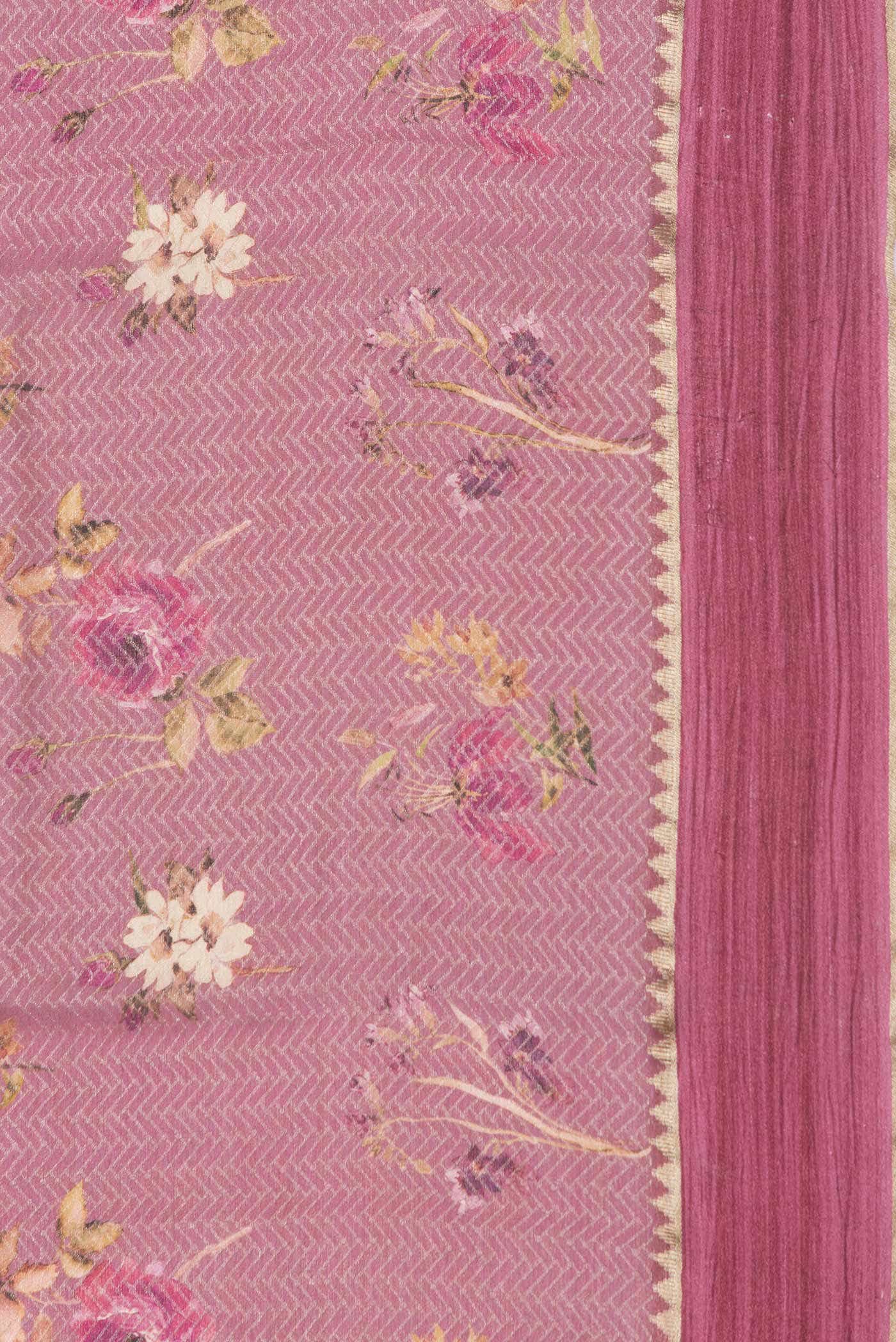 Mauve Dual Tone Mysore Georgette Saree - Image 5