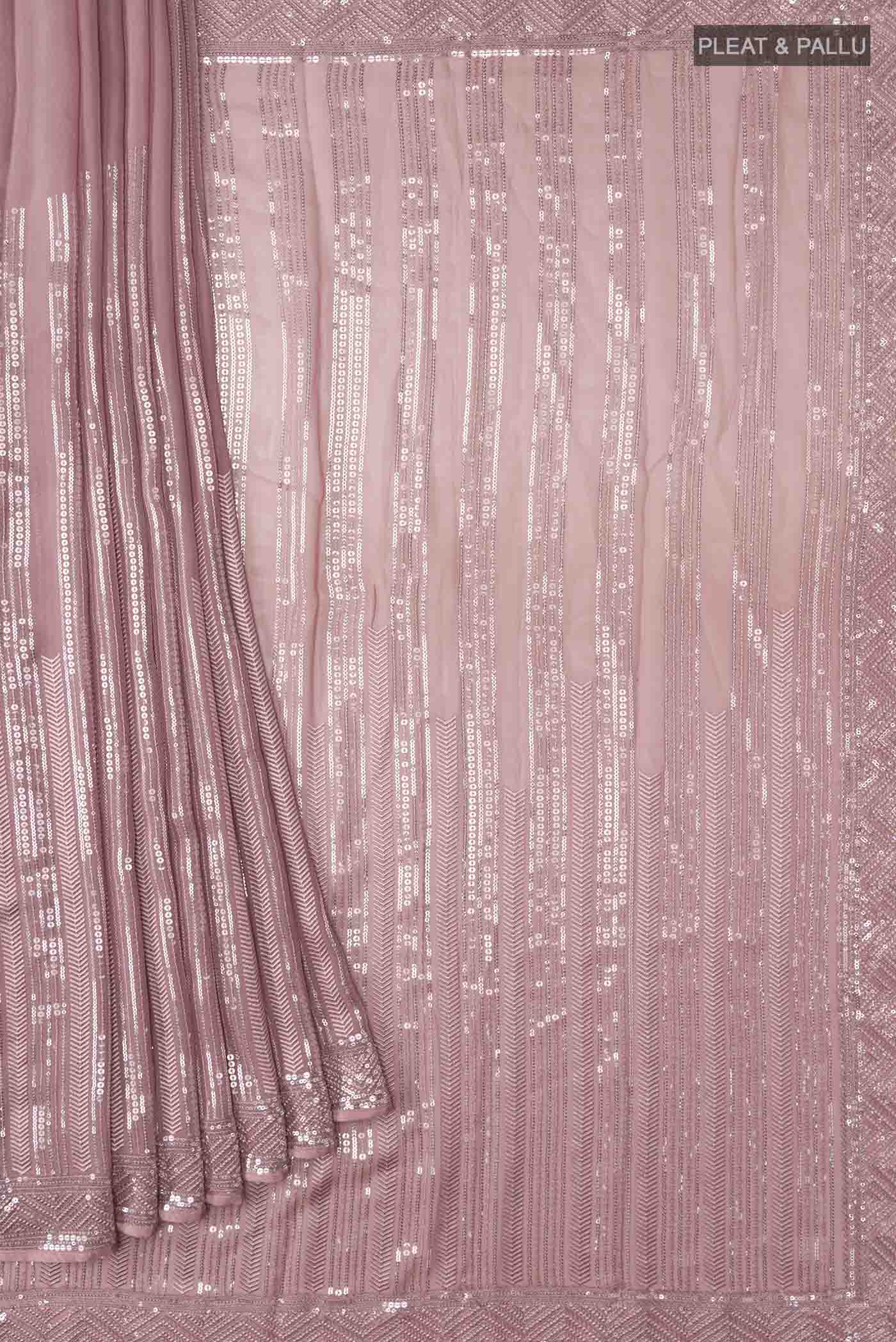 Mauve Georgette Saree - Image 4