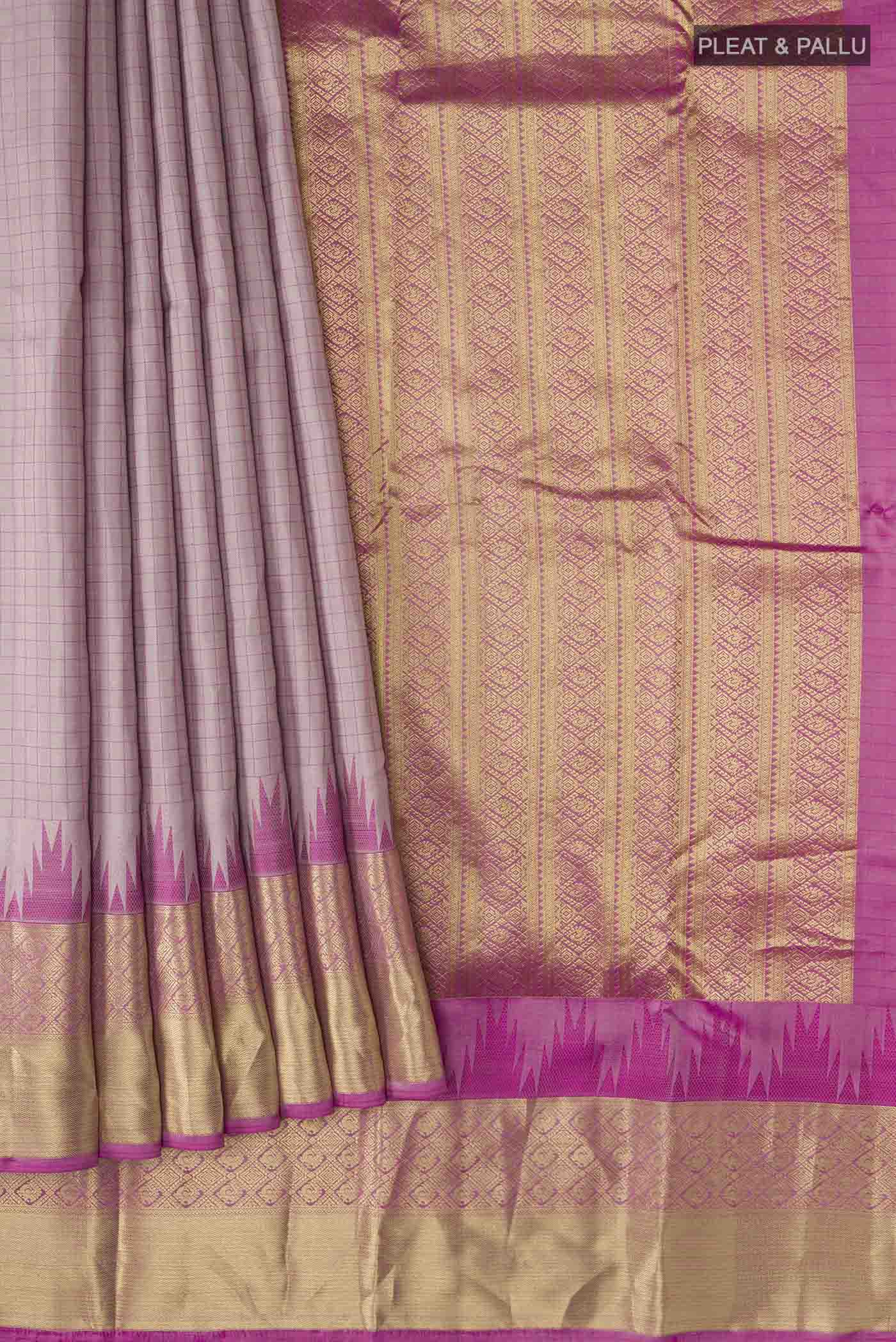 Mauve Kanchipuram Silk Saree - Image 4