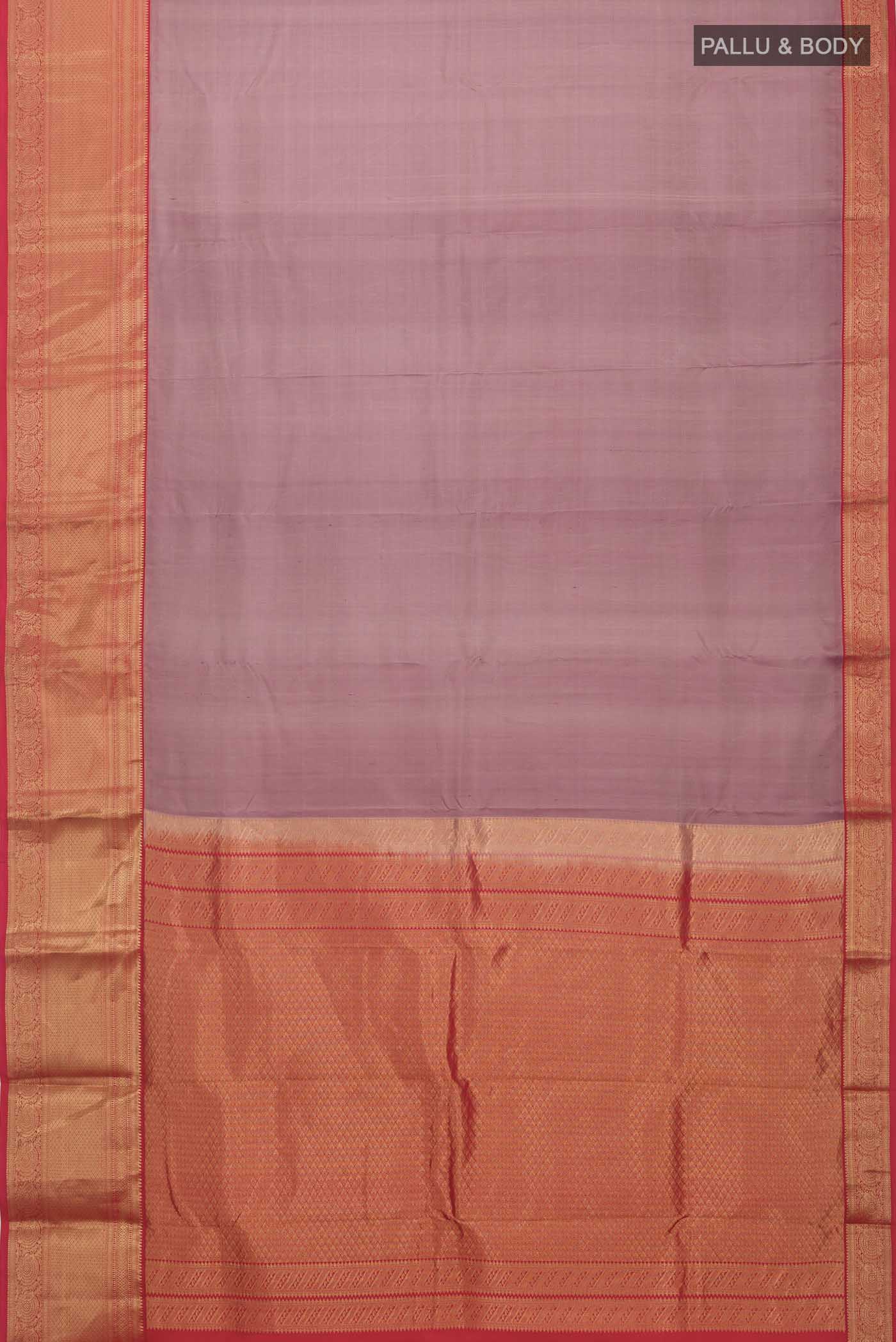 Mauve Kanchipuram Silk Saree - Image 6