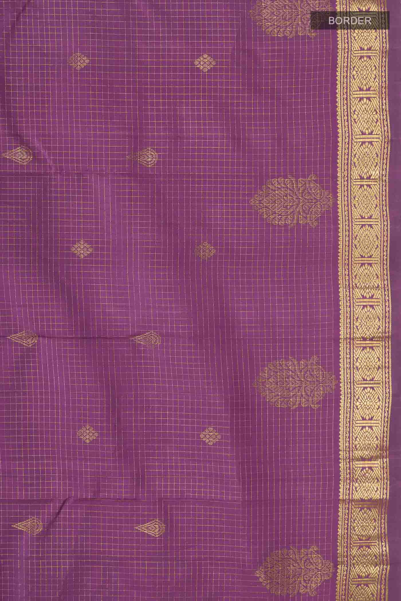 Mauve Kanjivaram Silk Saree - Image 3
