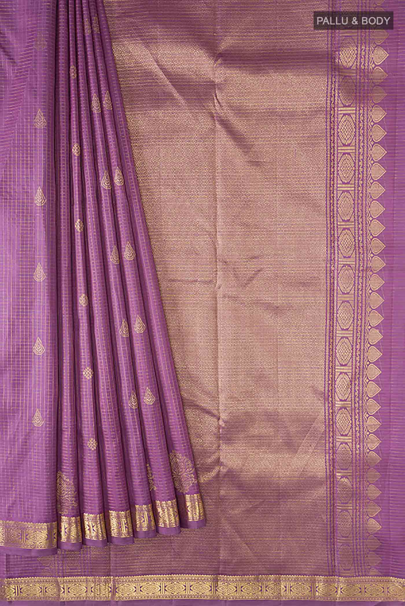 Mauve Kanjivaram Silk Saree - Image 4
