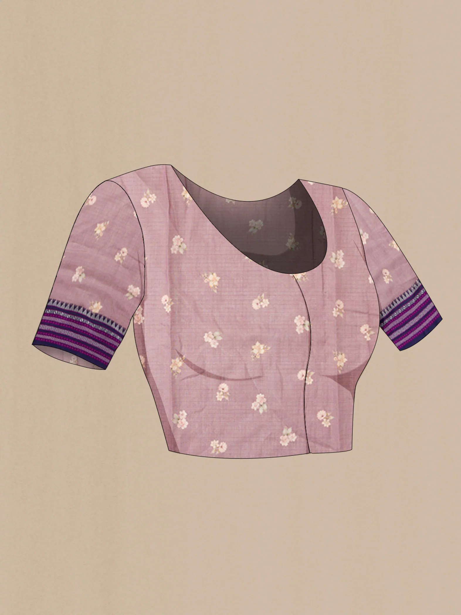 Mauve Kota Cotton Saree - Image 2