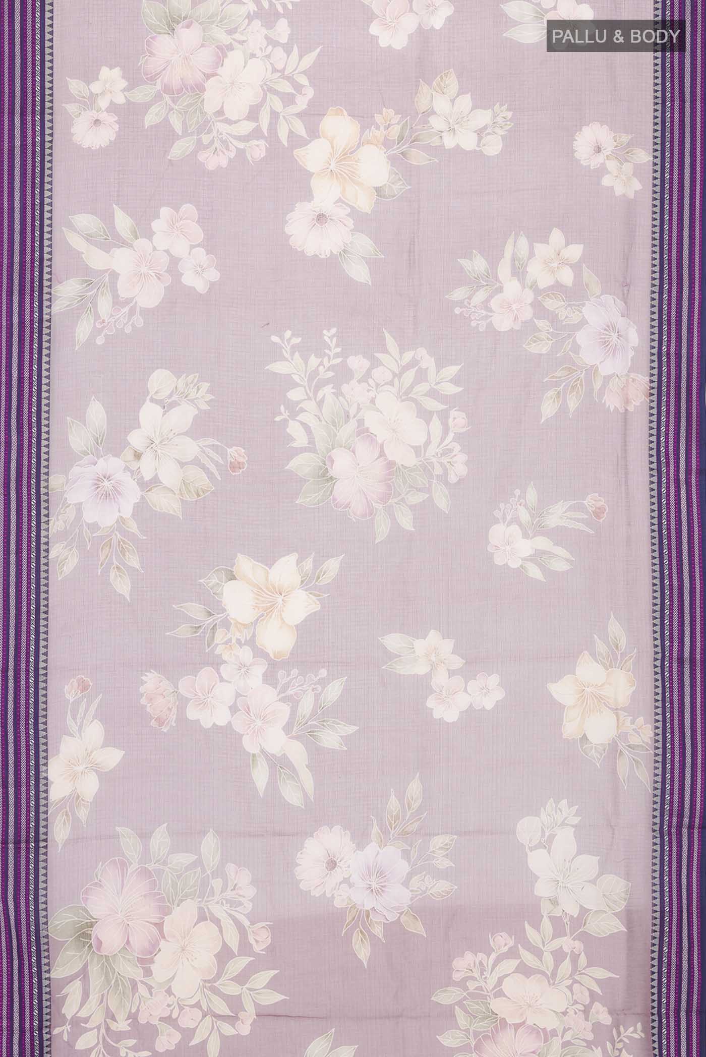 Mauve Kota Cotton Saree - Image 3