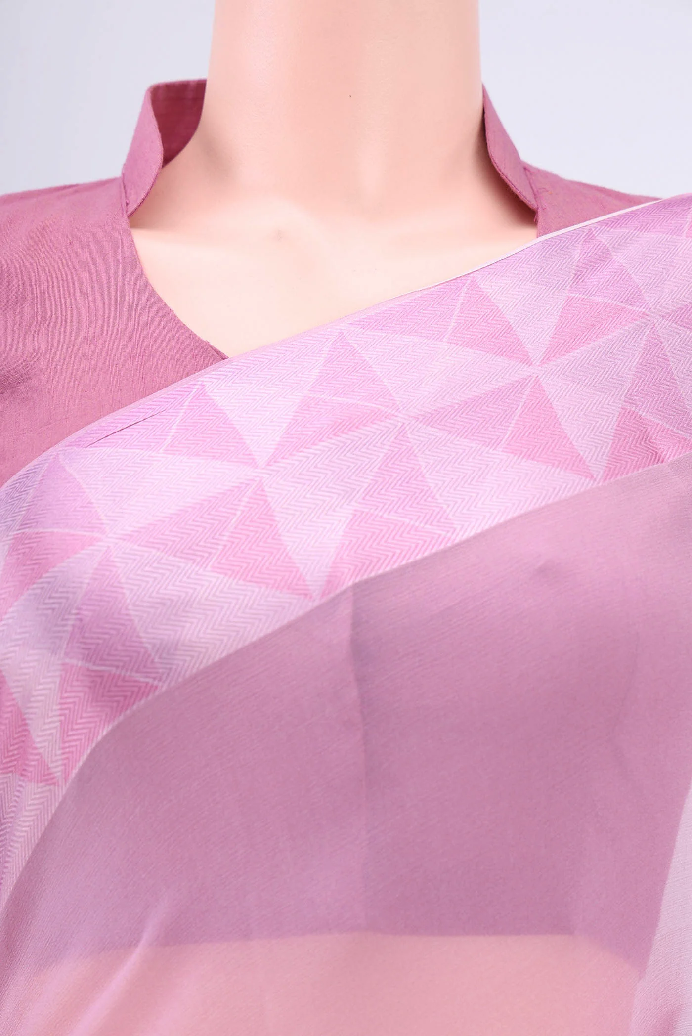 Lavender Mysore Chiffon Saree - Image 2