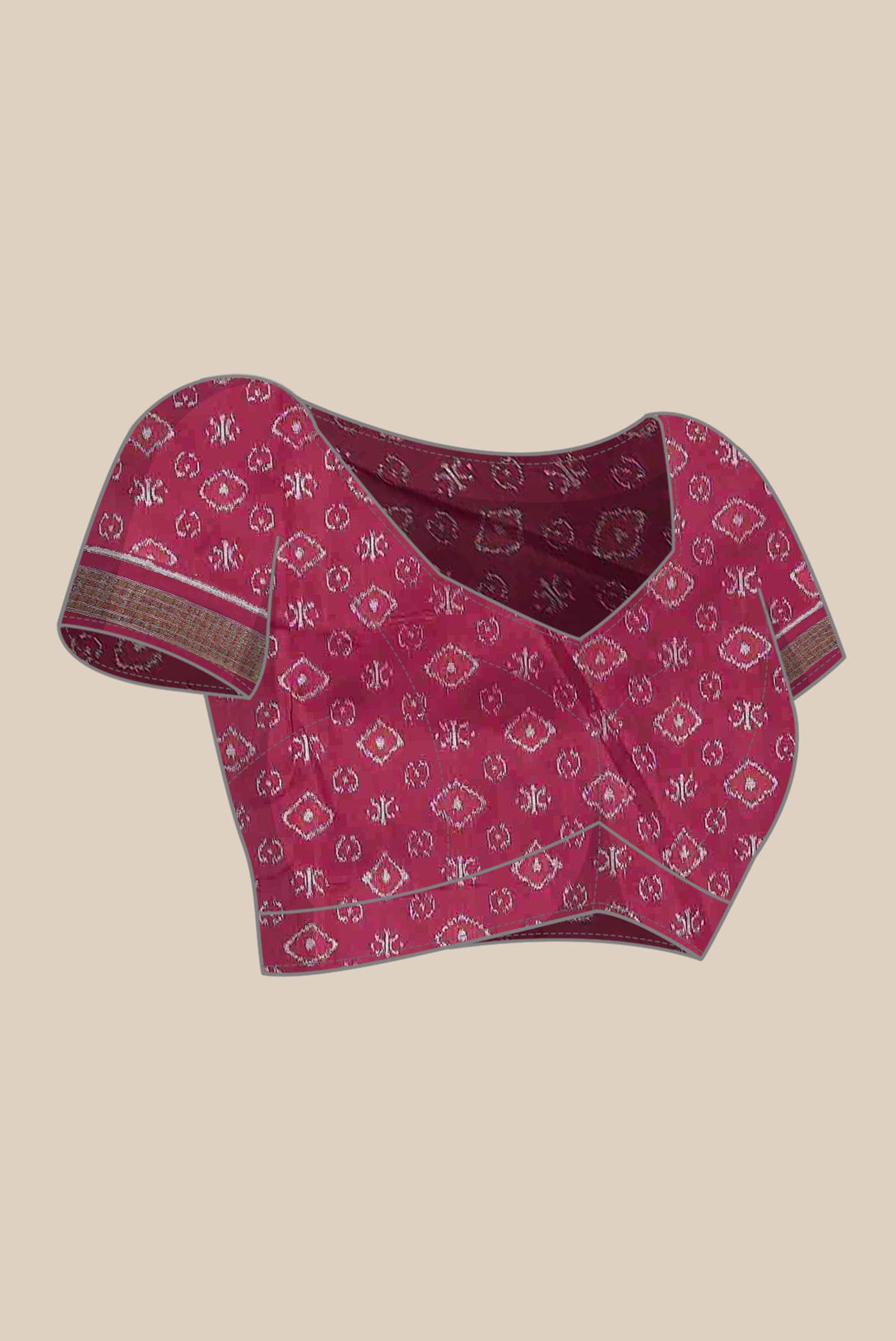 Mauve Orissa Silk Saree - Image 8