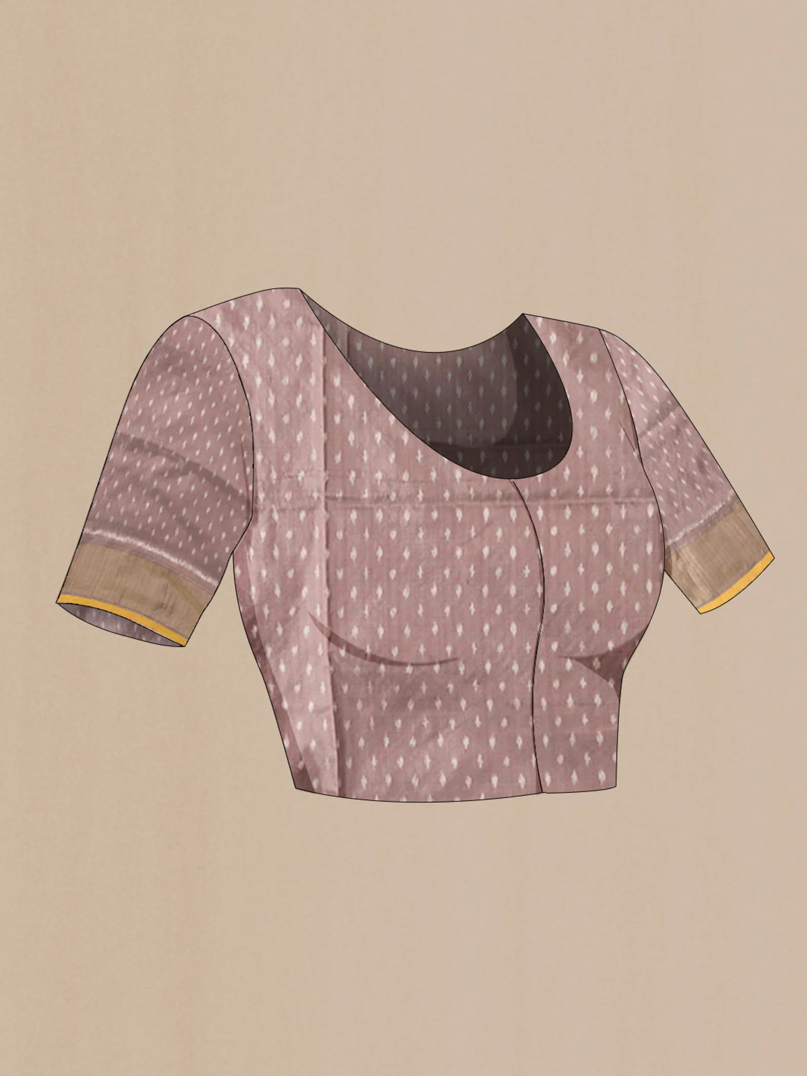 Mauve Pochampally Silk Saree - Image 5