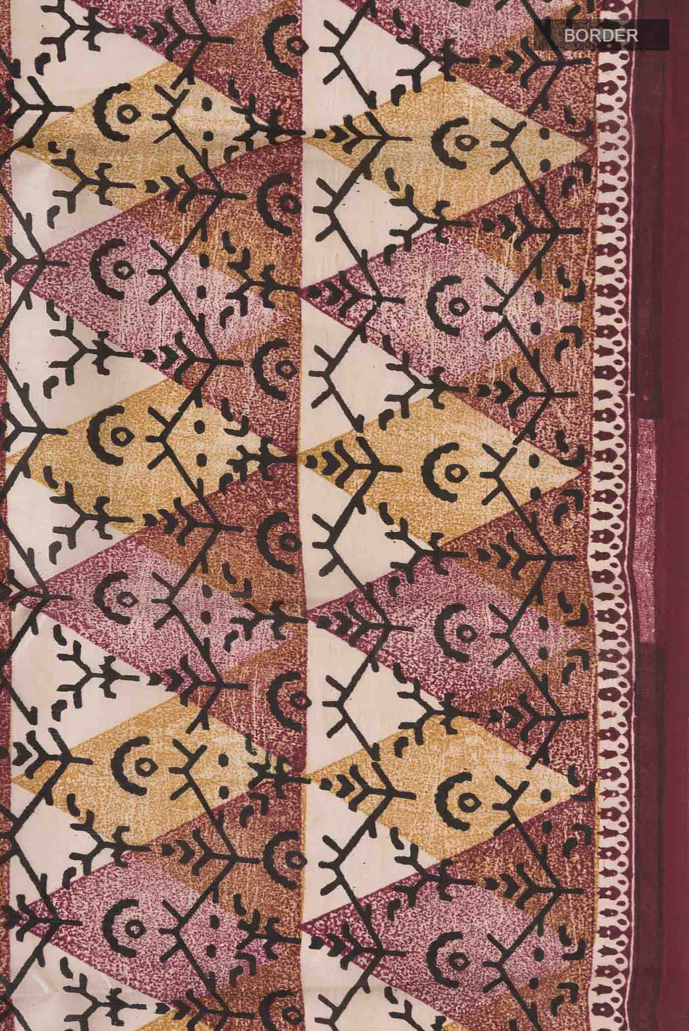 Mauve Printed Silk Saree - Image 3