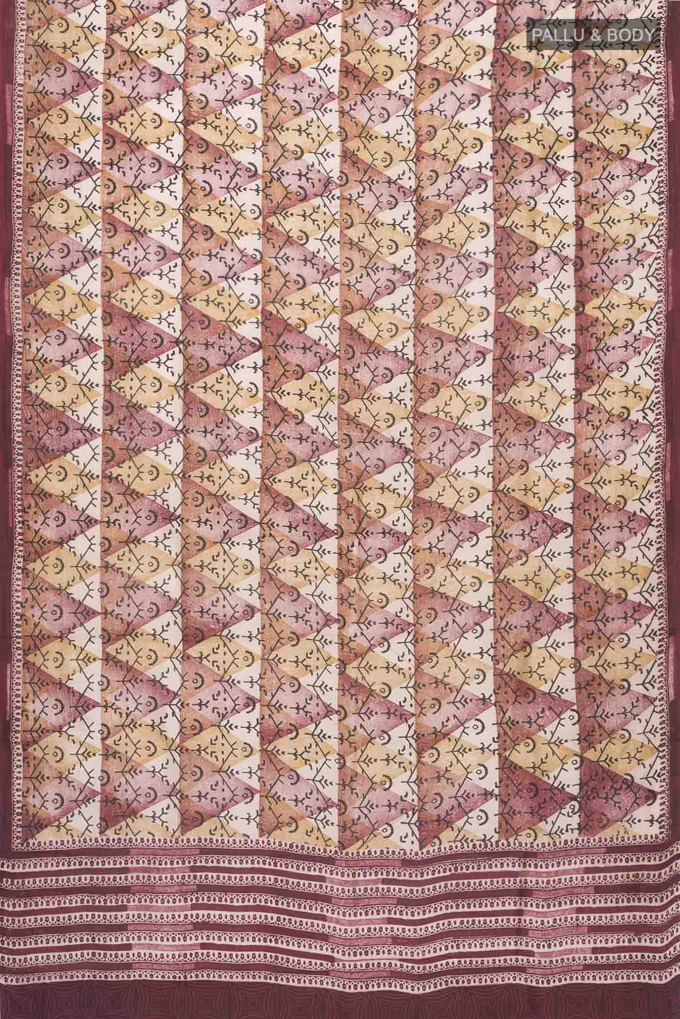 Mauve Printed Silk Saree - Image 5