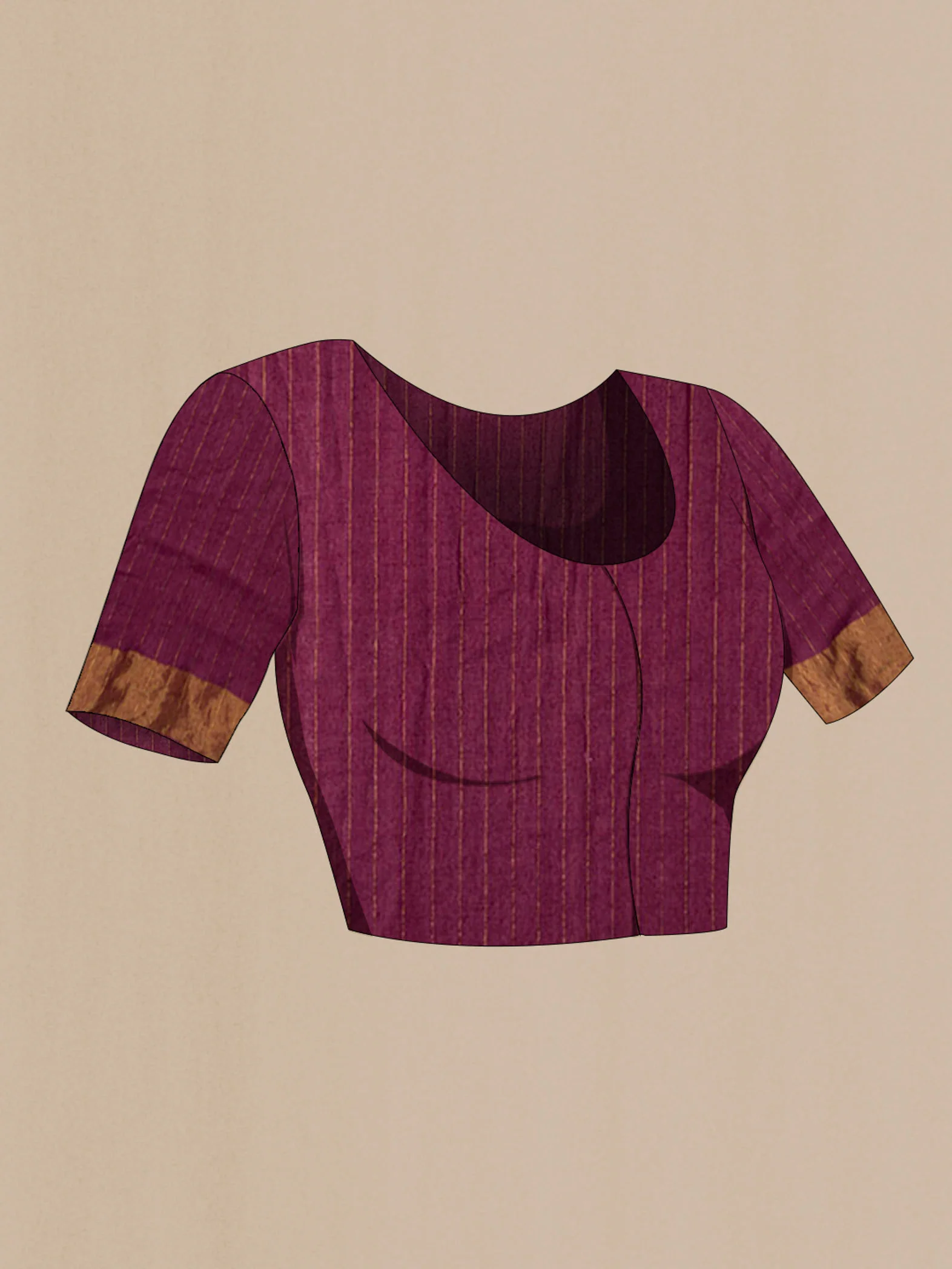 Mauve Tussar Silk Saree - Image 4