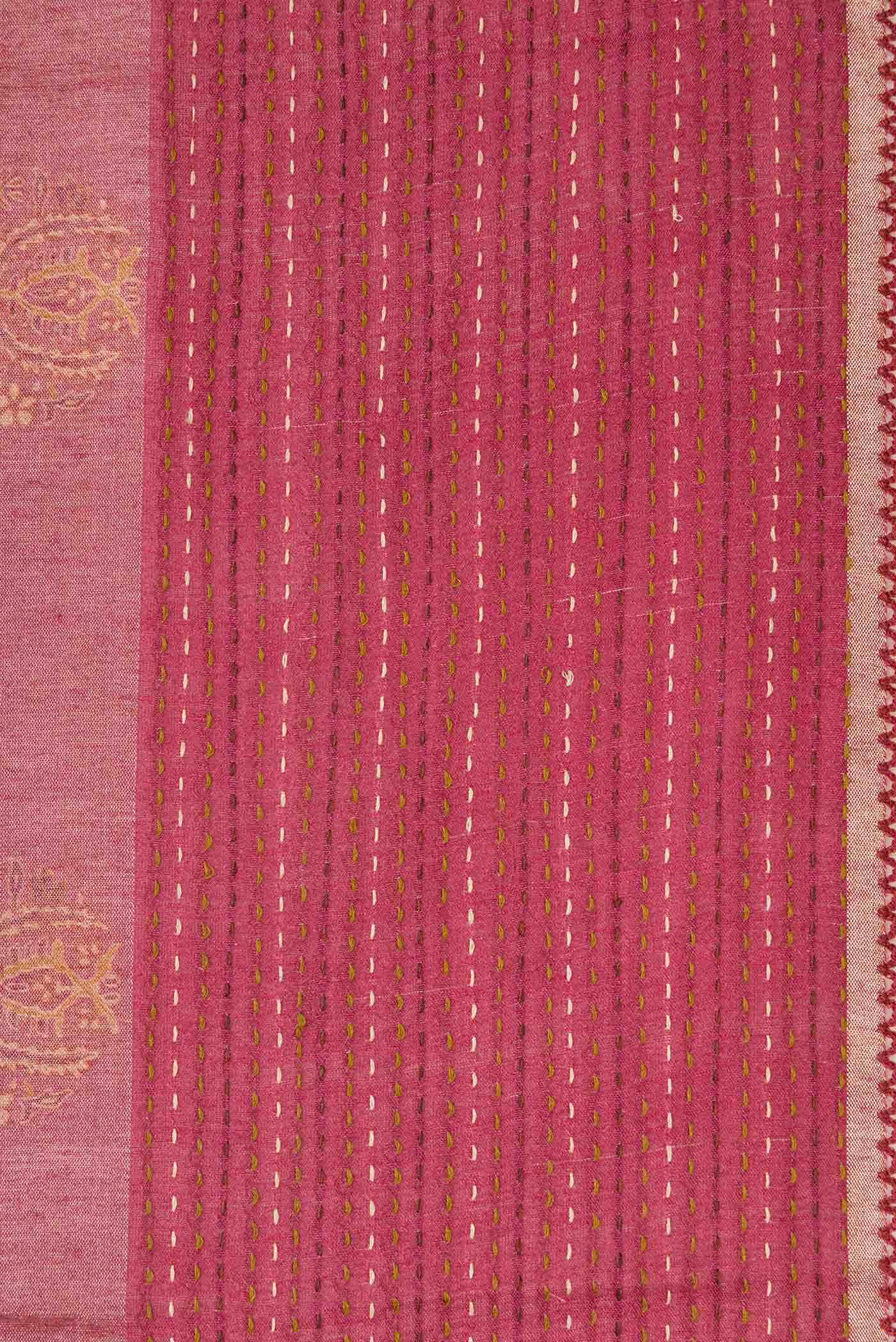 Mauve Tussar Silk Saree - Image 3