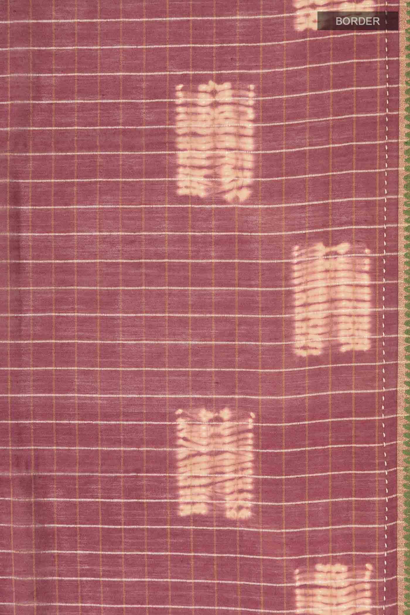 Mauve Tussar Silk Saree - Image 4