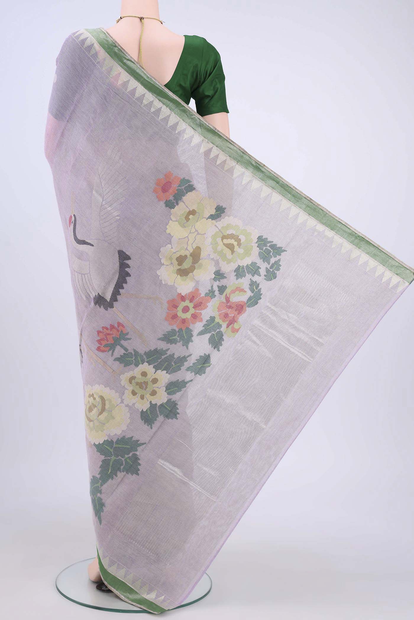Mauve Uppada Cotton Saree - Image 3
