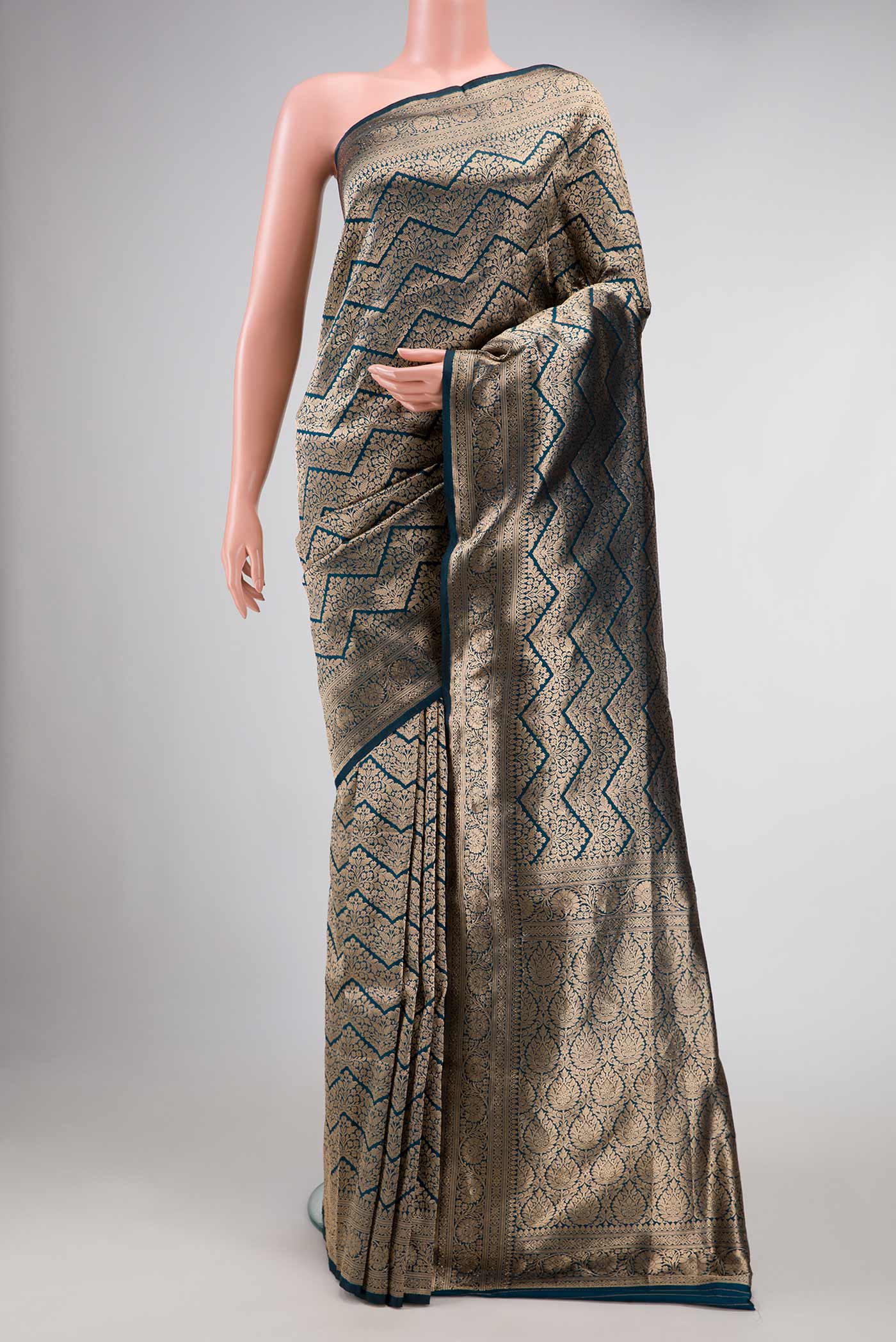 Maya Blue Dual Tone Banarasi Silk Saree