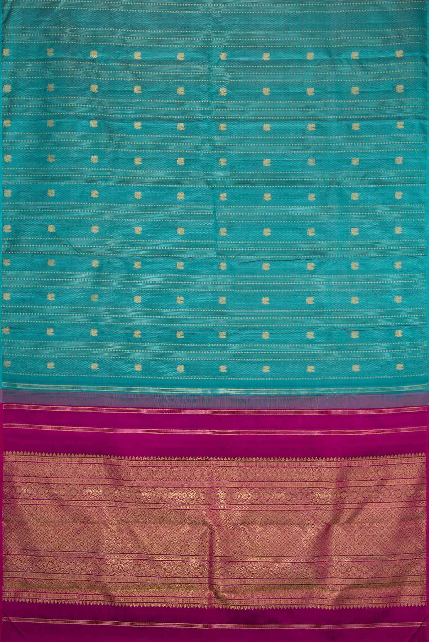 Maya Blue Dual Tone Kanchipuram Silk Saree - Image 5