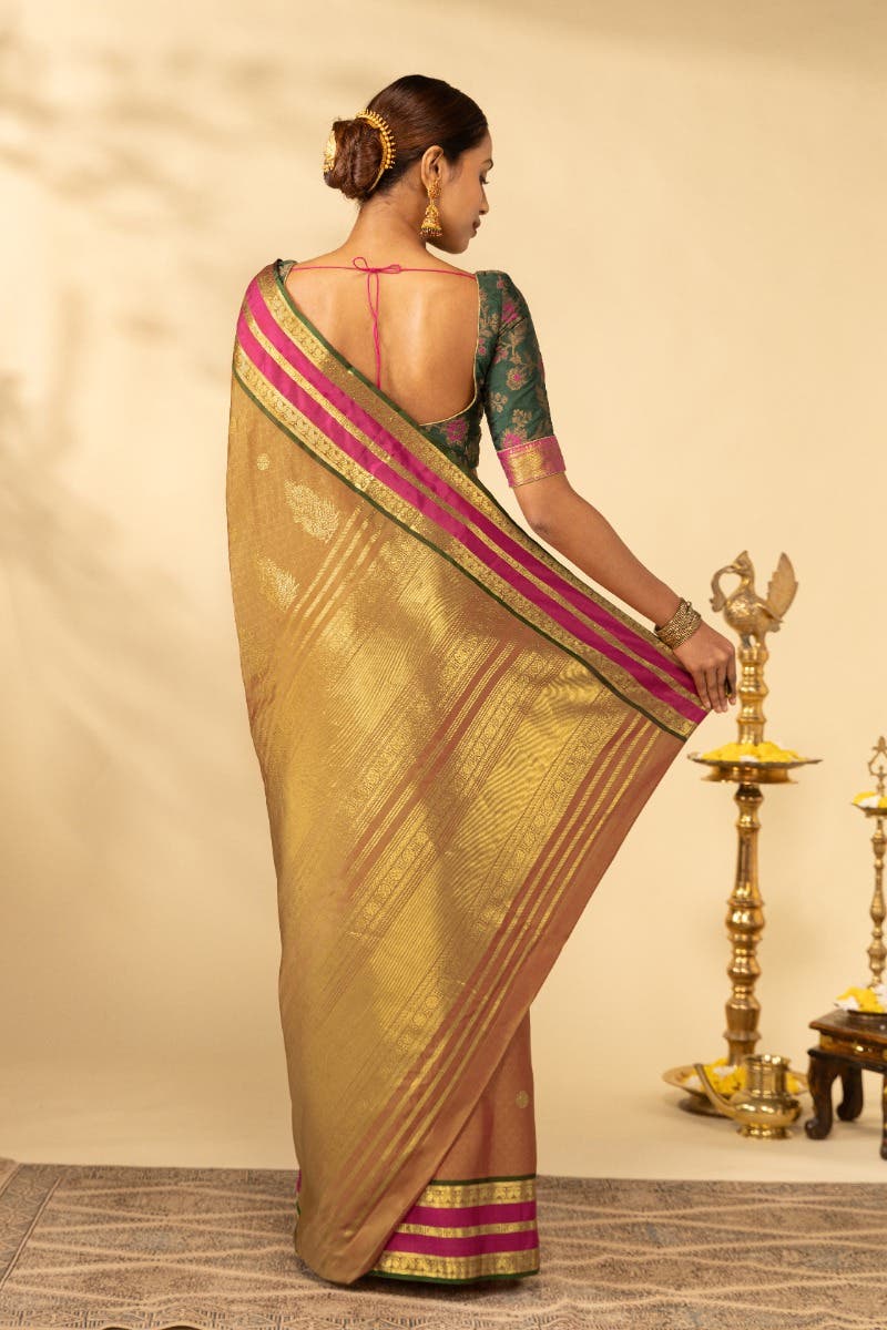 Meera-Rust Kanchipuram Silk Saree - Image 6