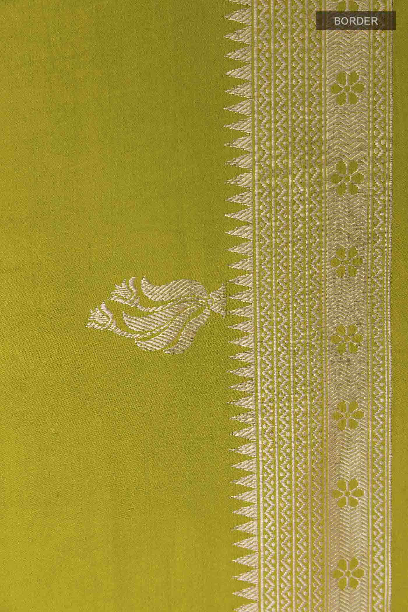 Mehandi Green Banarasi Silk Saree - Image 3