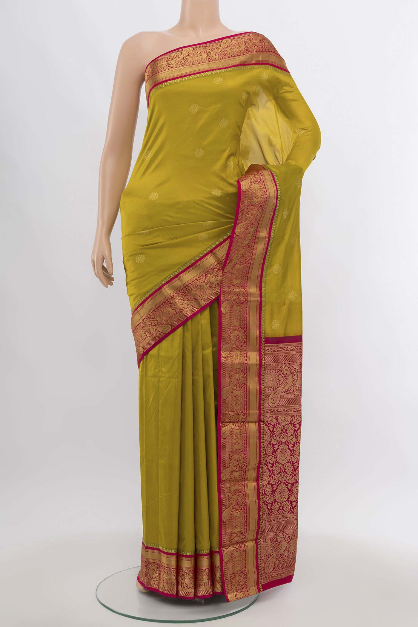 Mehandi Green Blended Bangalore Silk Saree