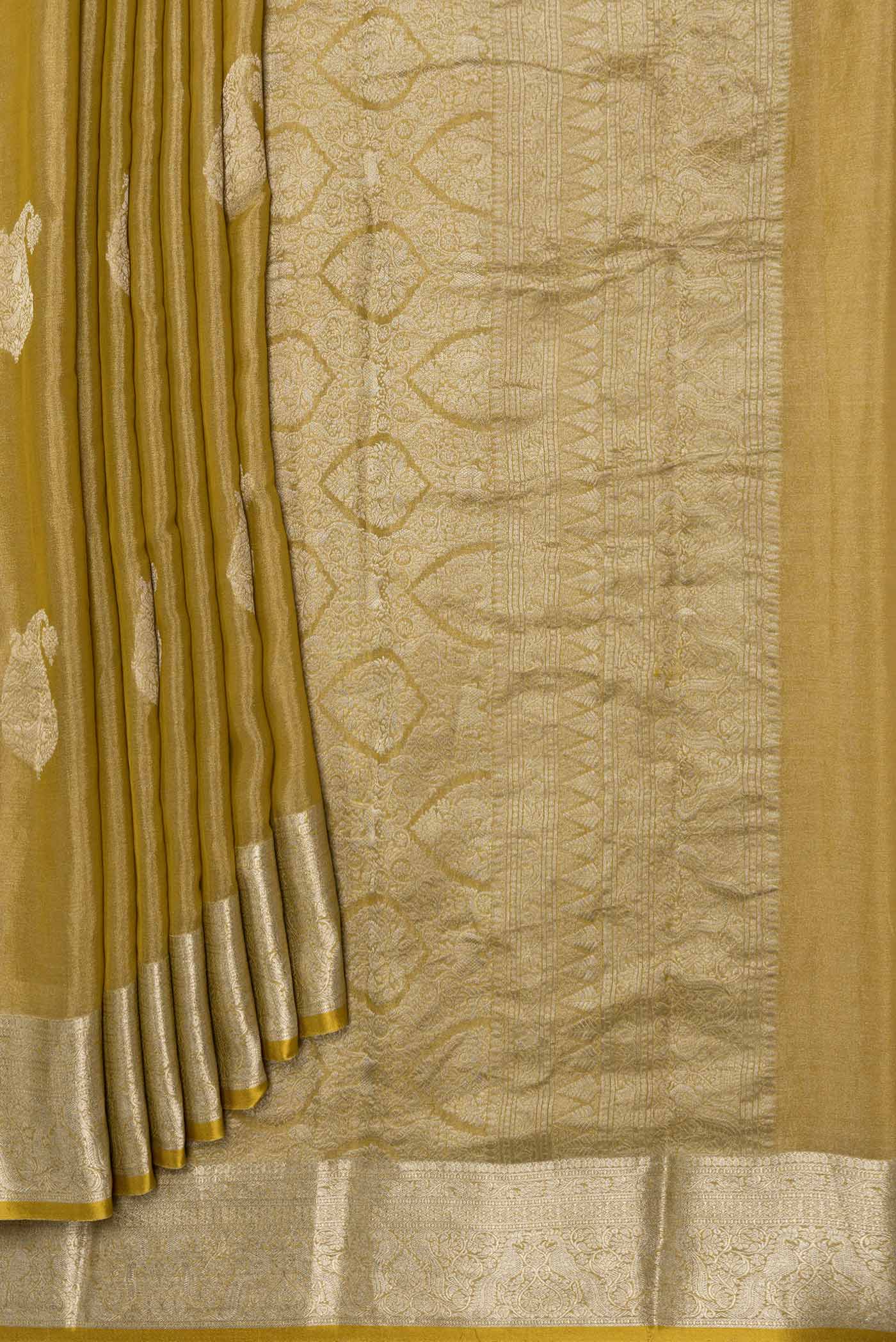 Gold Mysore Georgette Saree - Image 4