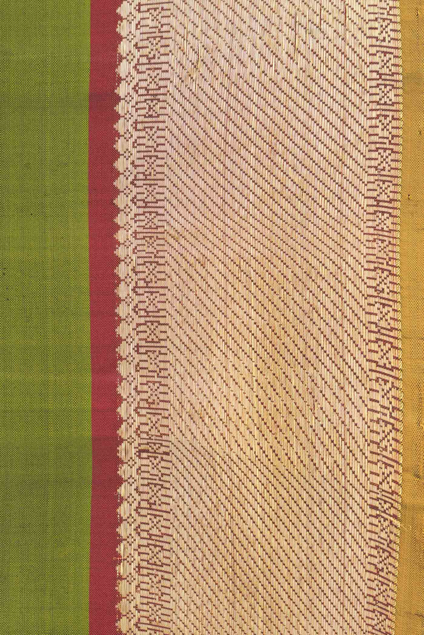 Mehandi Green Dual Tone Kanchipuram Saree - Image 3