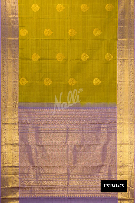 Mehandi Green Dual Tone Kanchipuram Silk Saree