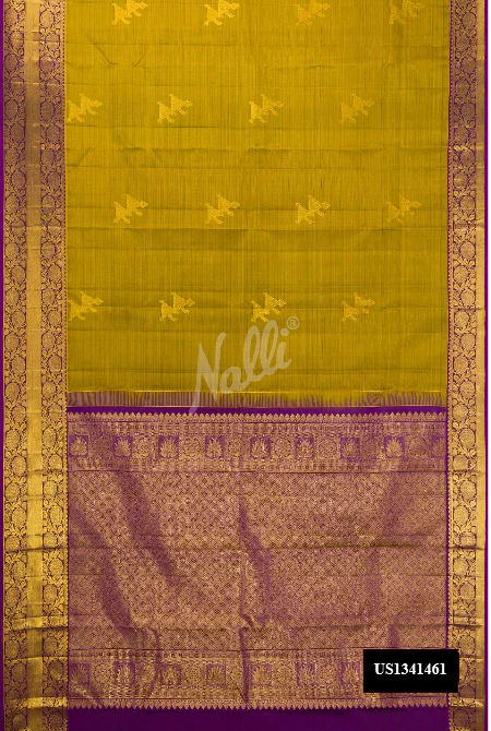 Mehandi Green Dual Tone Kanchipuram Silk Saree