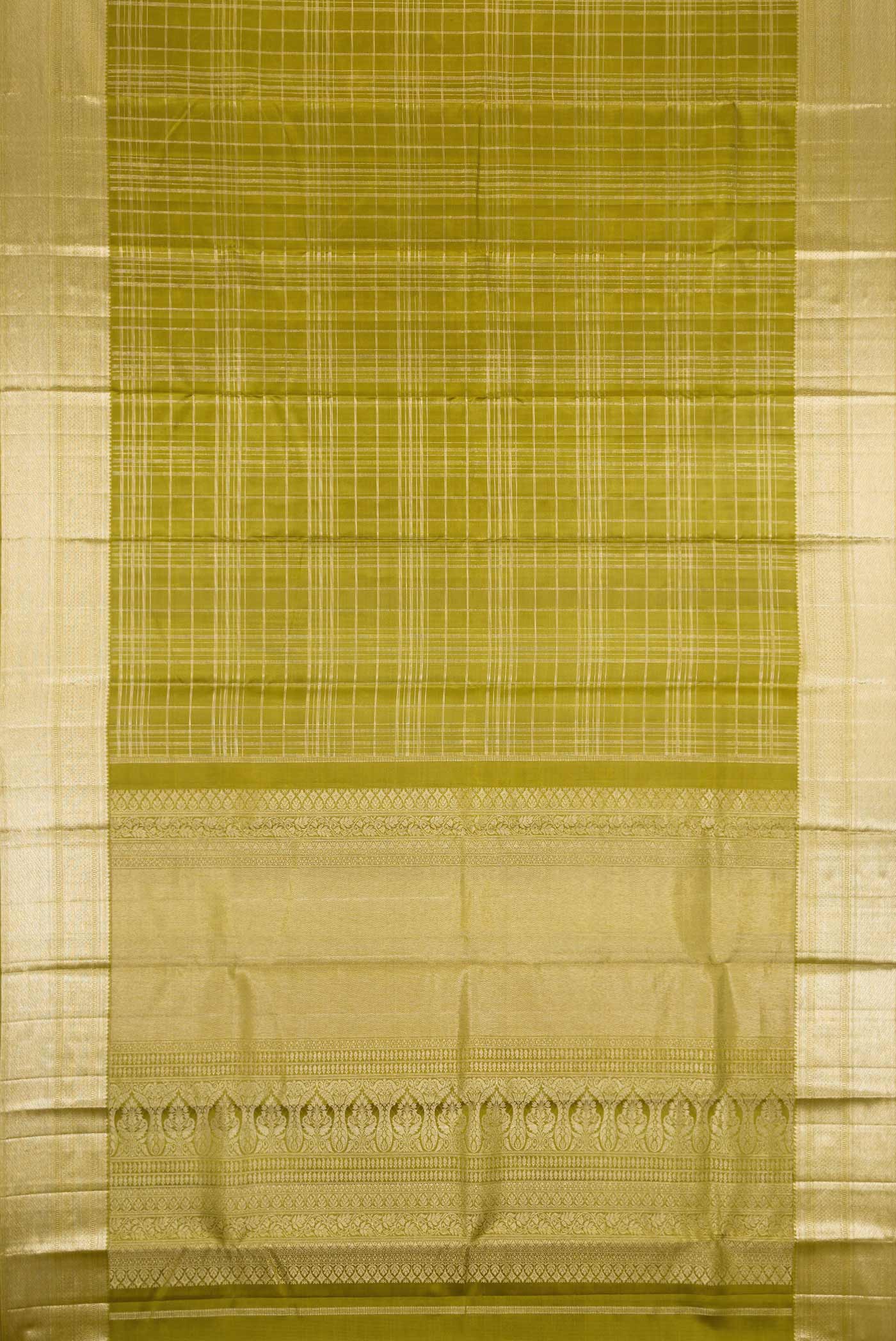 Mehandi Green Dual Tone Kanjivaram Silk Saree - Image 6