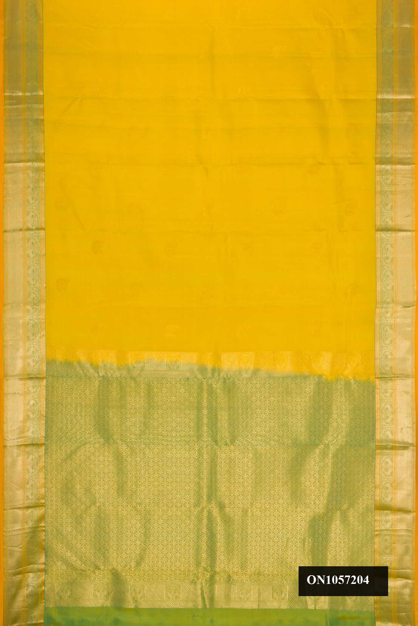 Mehandi Green Dual Tone Kanchipuram Silk Saree