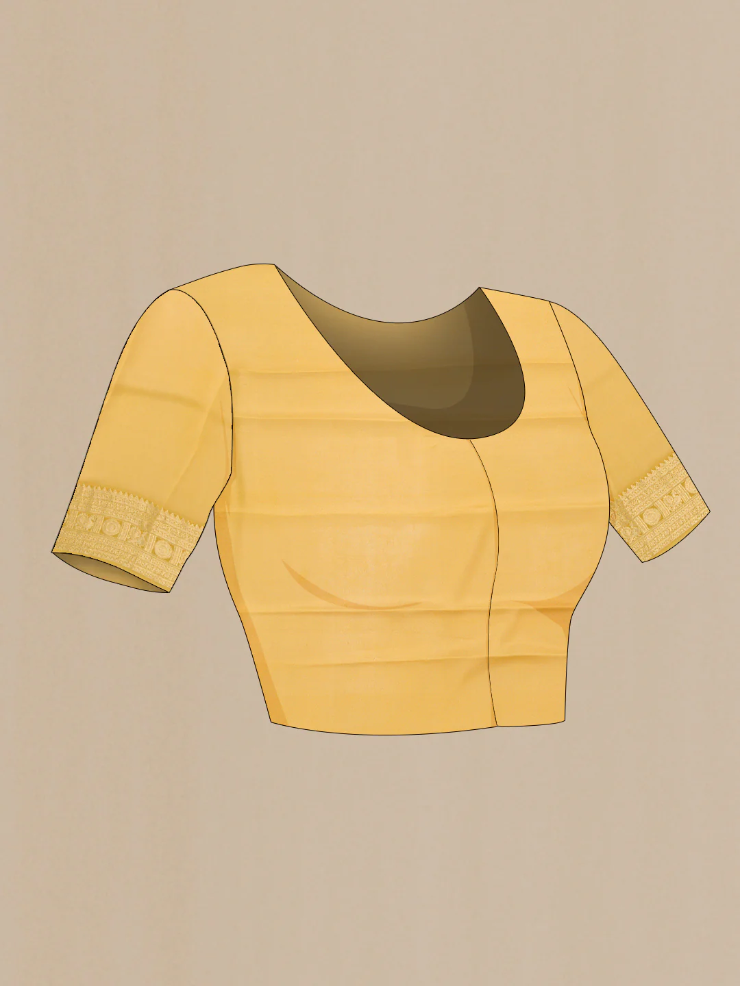 Mustard Mysore Crepe Saree - Image 5