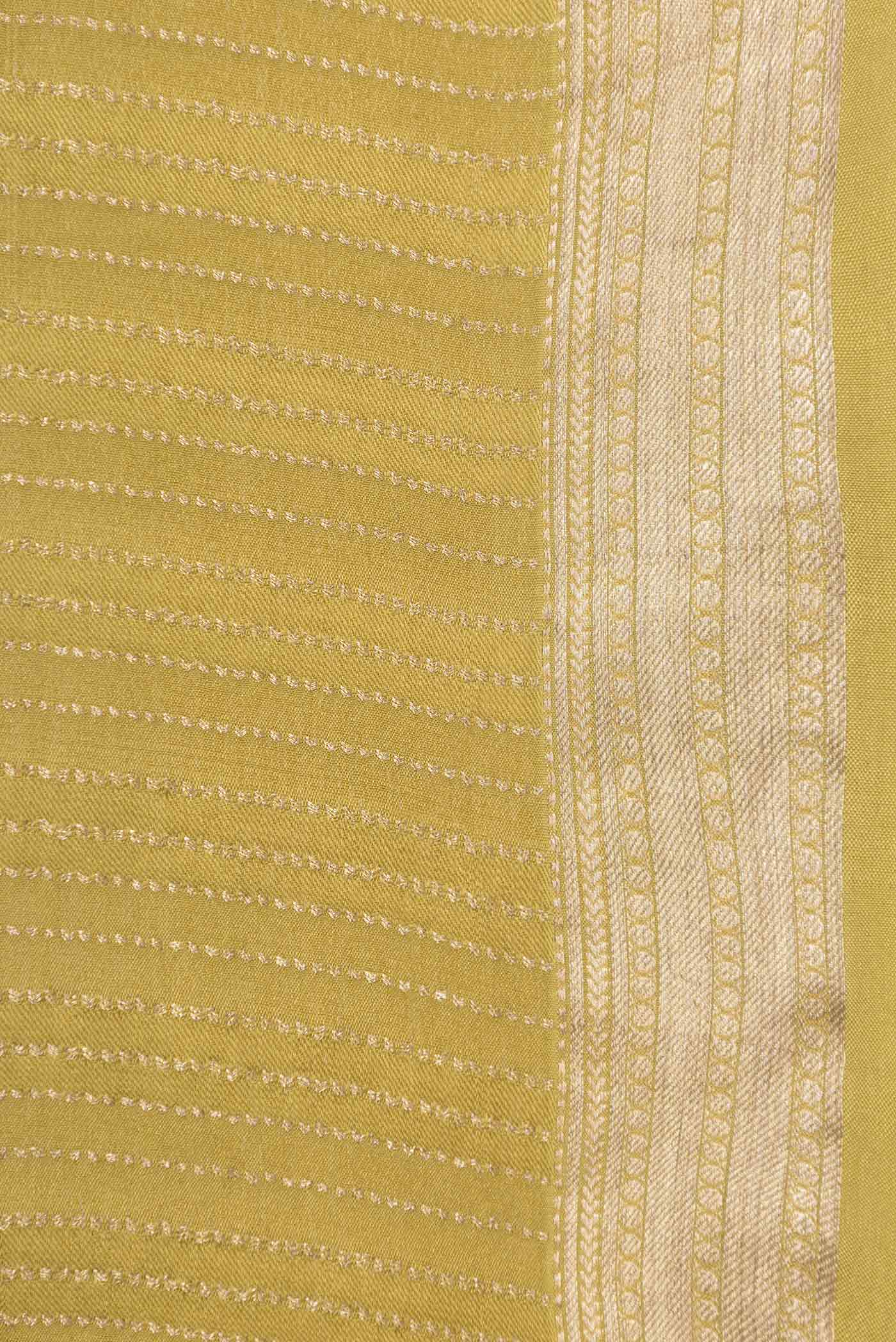 Mehandi Green Mysore Crepe Saree - Image 3