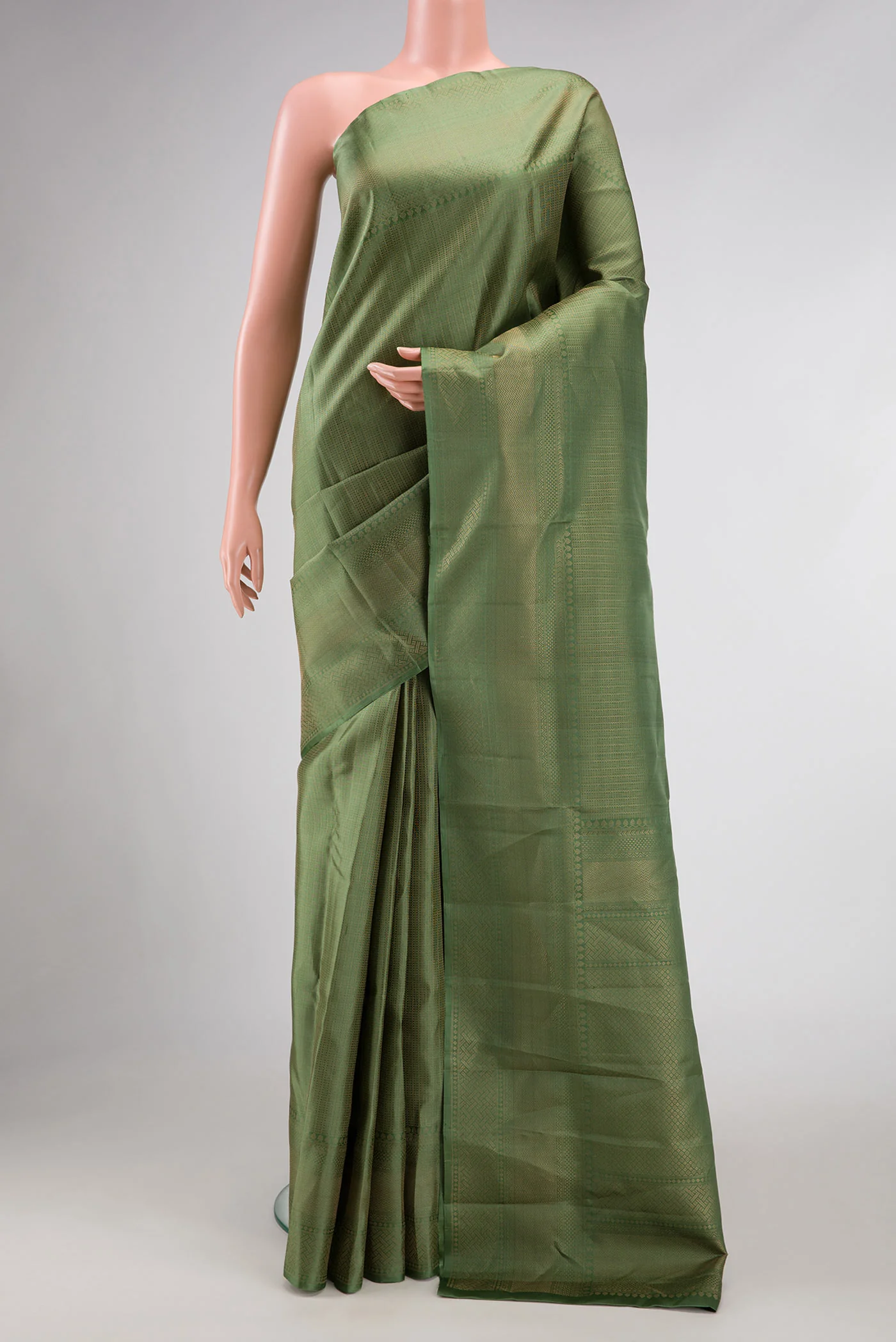Olive Green Soft Silk Saree