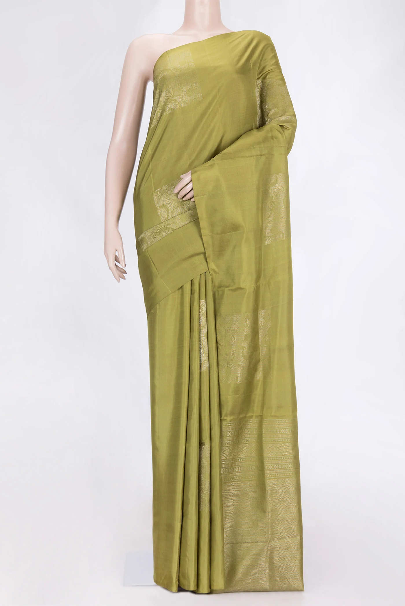Olive Green Soft Silk Saree