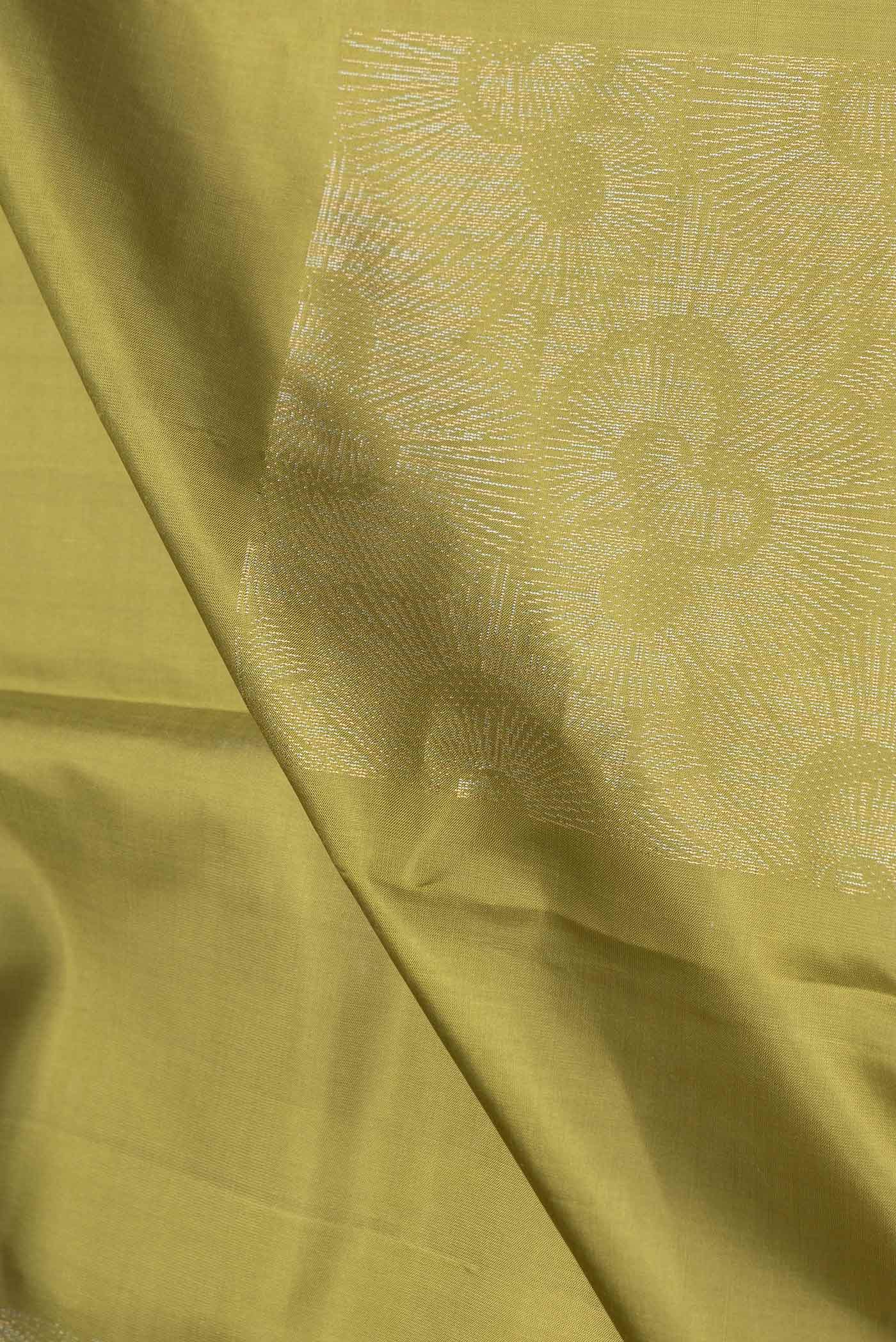 Olive Green Soft Silk Saree - Image 2