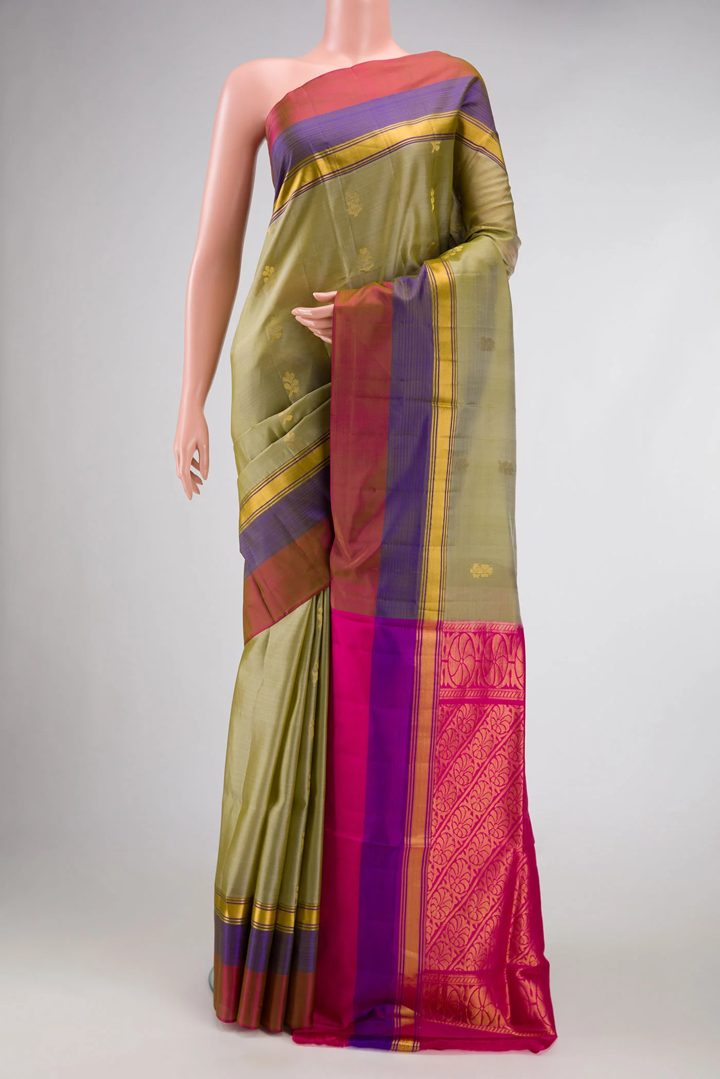 Mehandi Green Soft Silk Saree