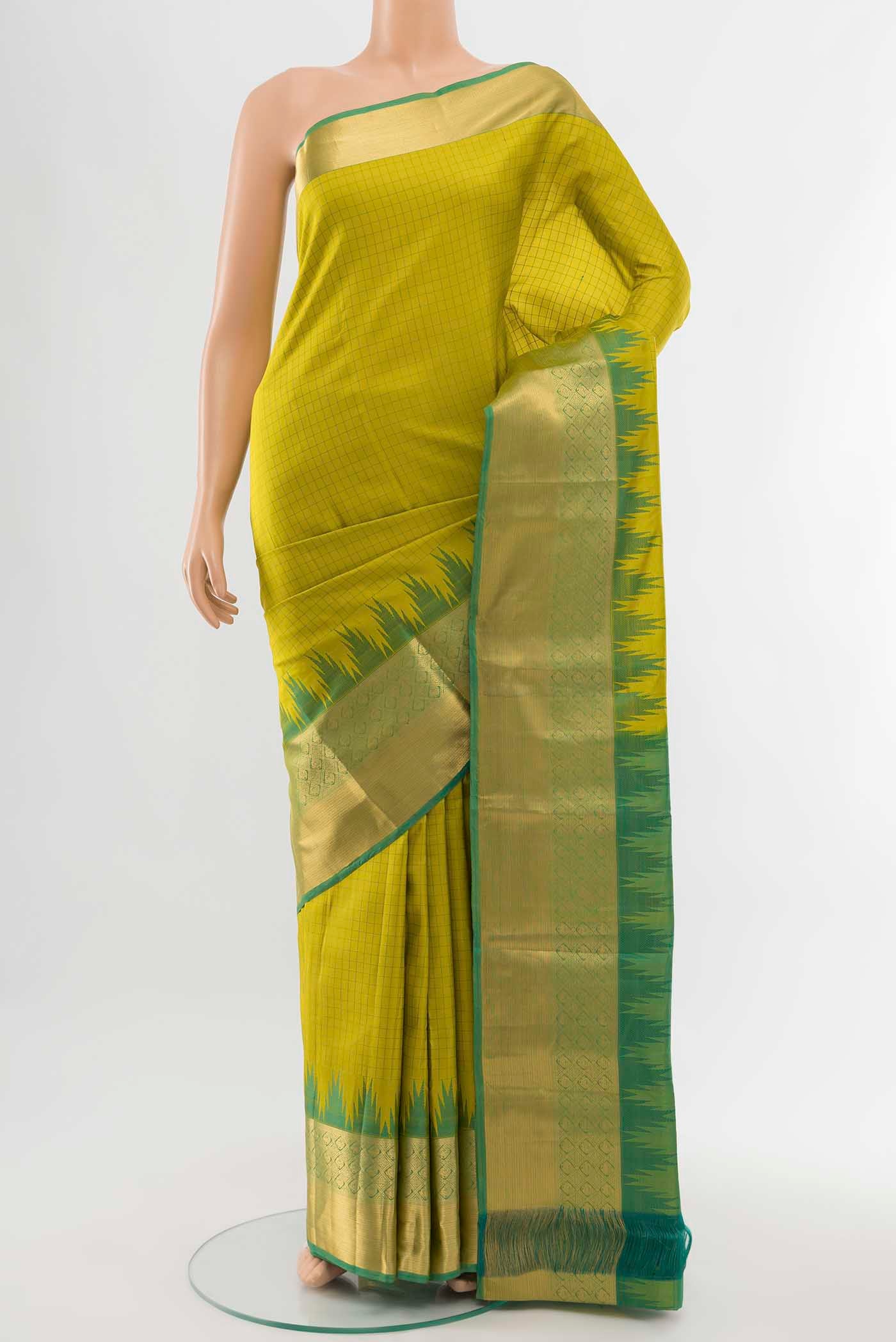 Mehandi Green Kanchipuram Silk Saree