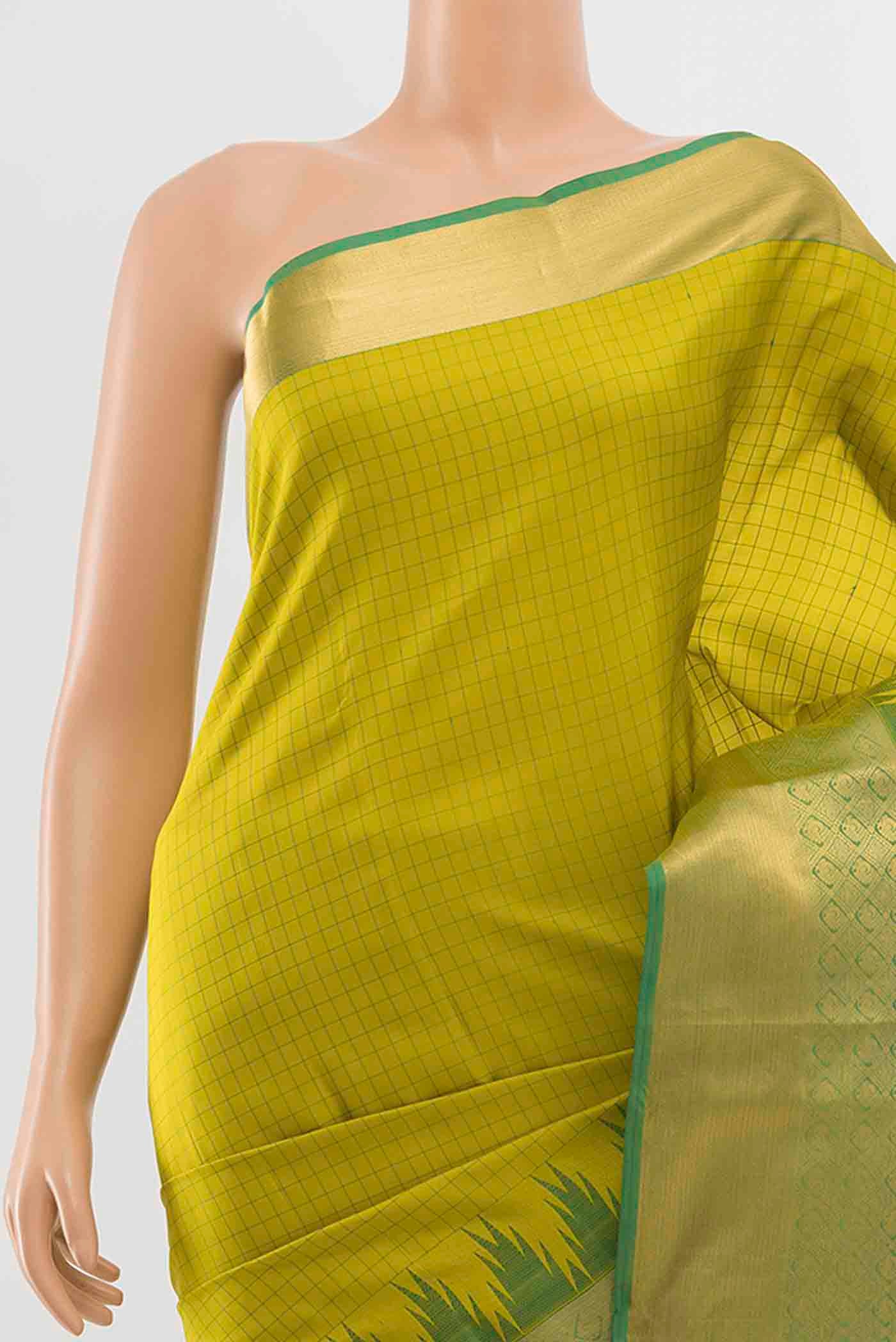 Mehandi Green Kanchipuram Silk Saree - Image 2