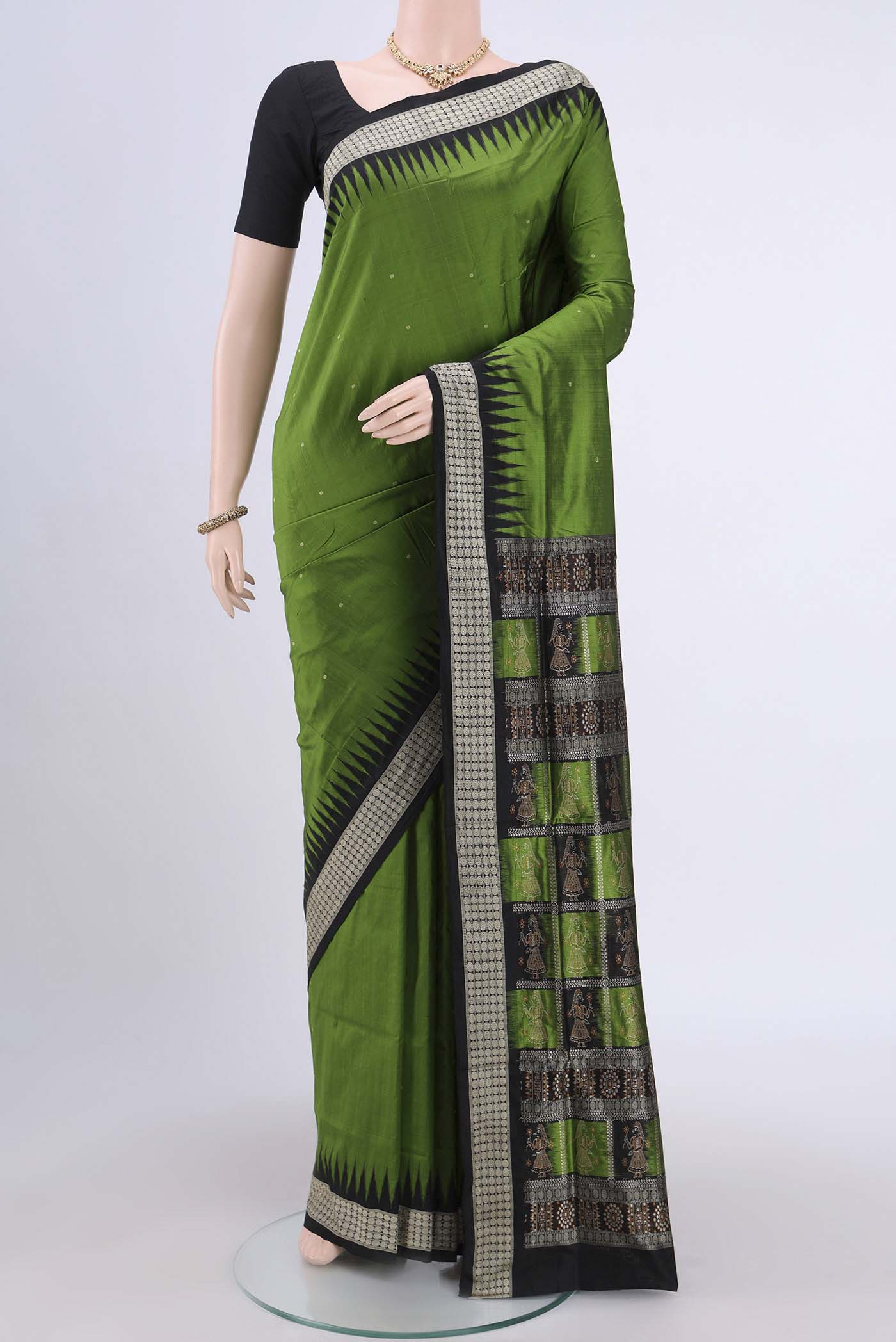 Mehandi Green Orissa Silk Saree