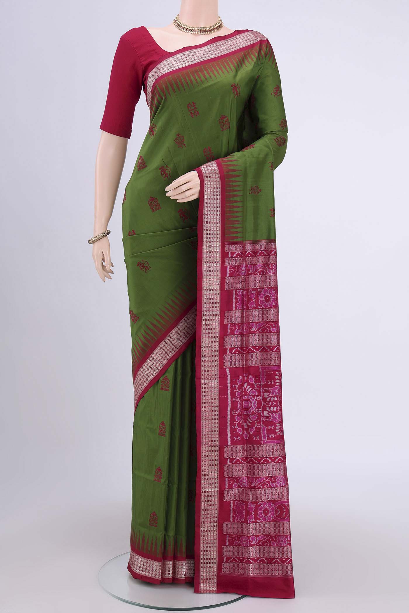 Mehandi Green Orissa Silk Saree